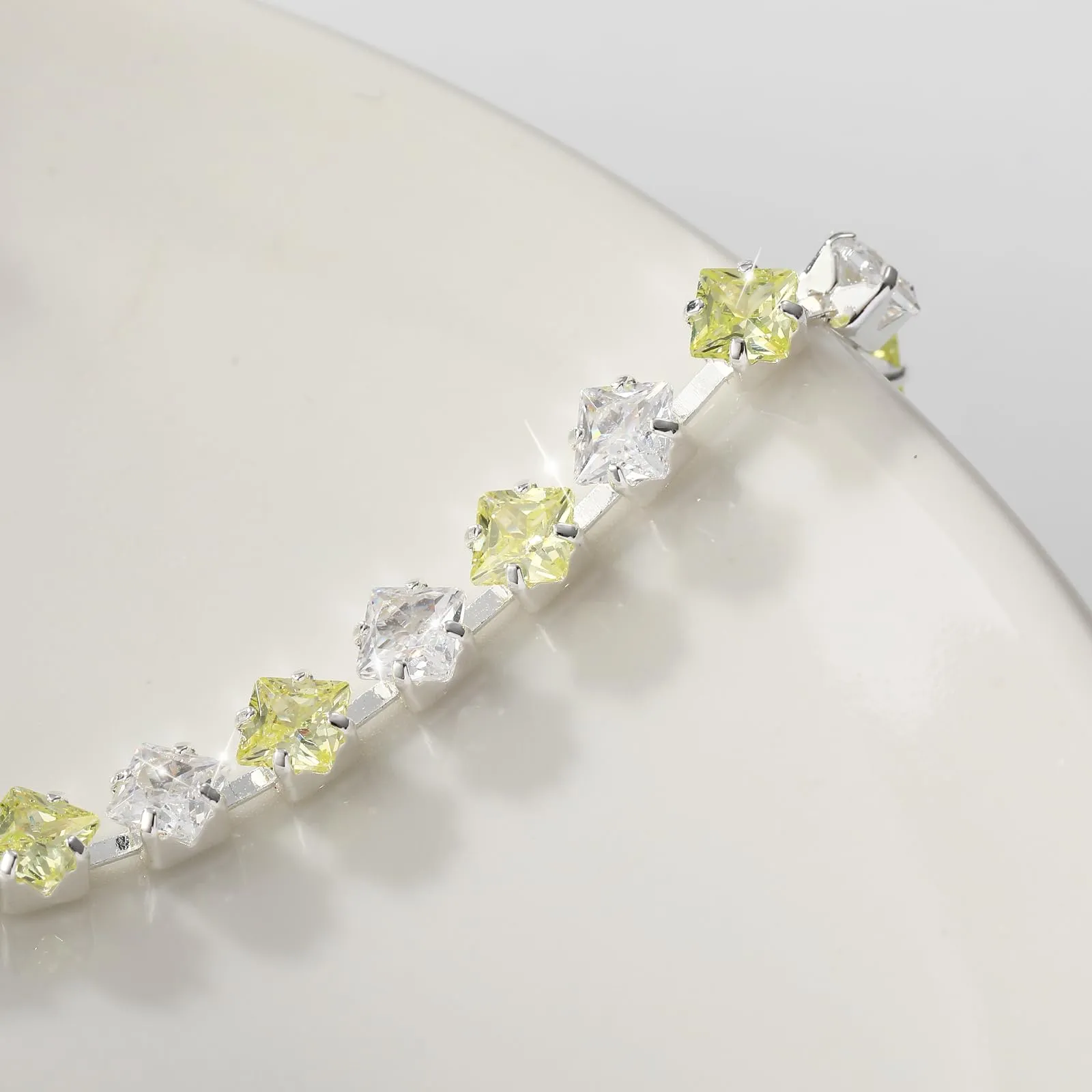 Esmoly Bracciale Tennis Donna in Argento con Pietre Natali e Zirconi 5A Regolabile (08-Agosto) - immagine 2