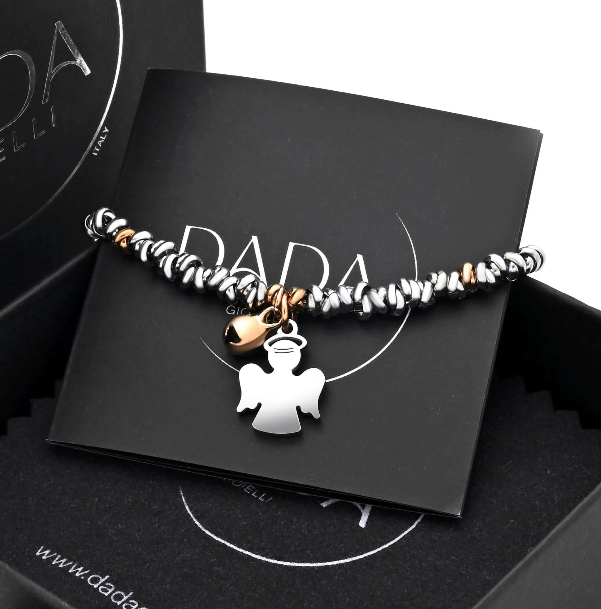 Dada Gioielli Bracciale Donna Anelli Intrecciati Nodino Acciaio Inox - immagine 3