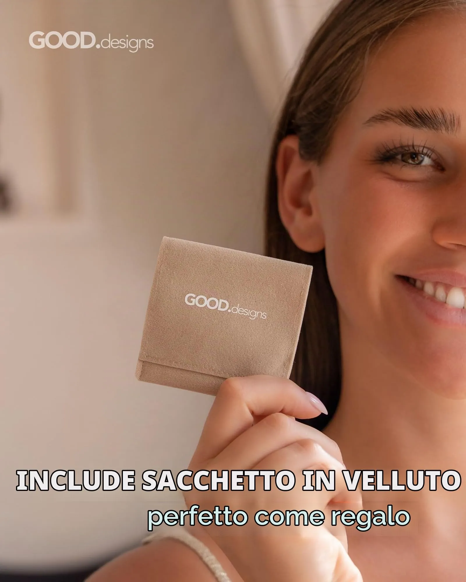 GD GOOD.designs Anello Antistress con Perle in Giada e Perla Placcata Oro 18K, Misura 54-60 - immagine 6