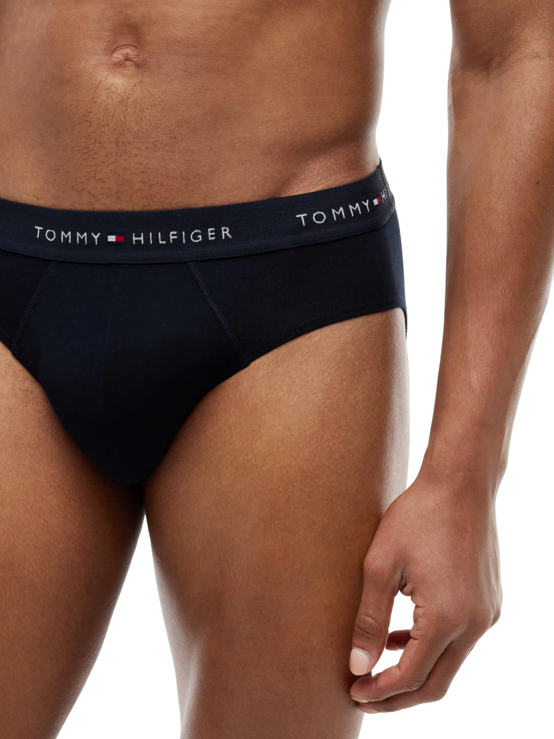 Tommy Hilfiger Uomo Slip Hipster 3 Pack, Multicolore (Sky/Primary Red/White), L - immagine 4