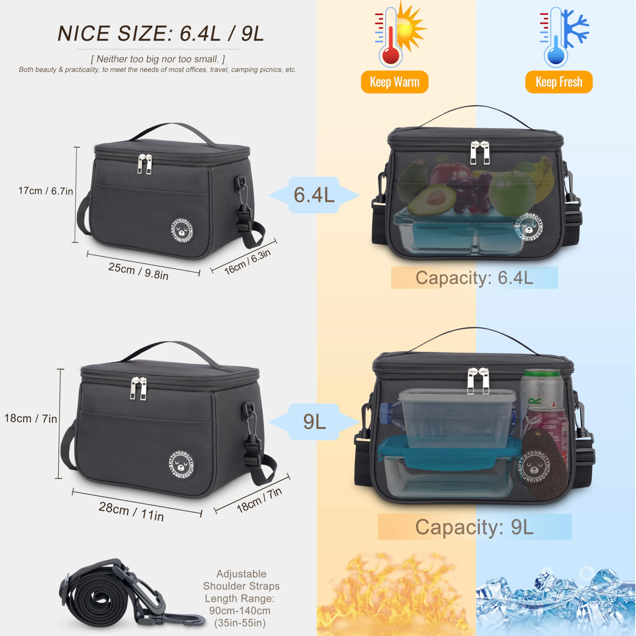 BALIGO Borsa Termica Porta Pranzo 9L - immagine 2