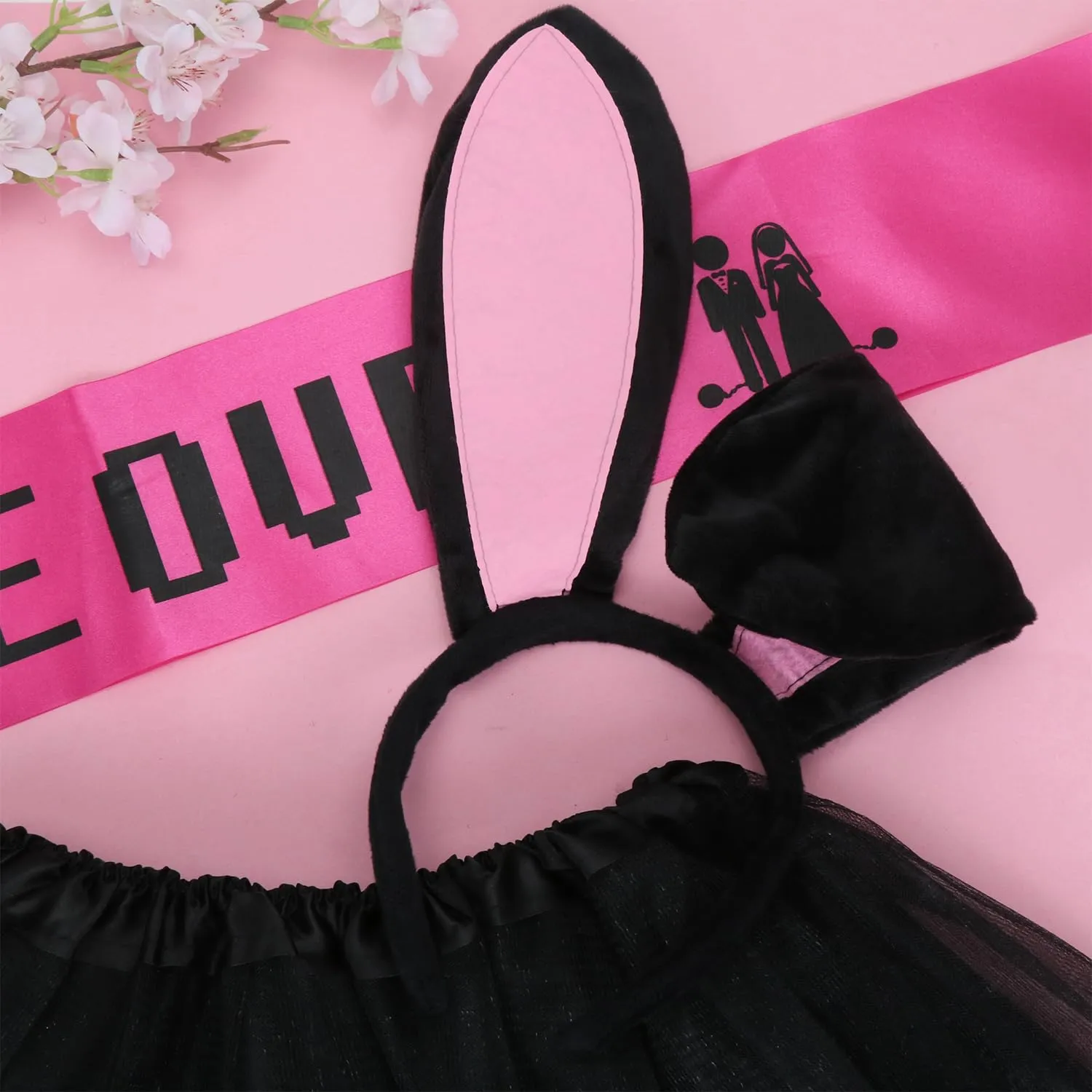 Augesak Set Costume Addio al Celibato Uomo con Fascia, Cerchietto e Tutù Nero - immagine 3