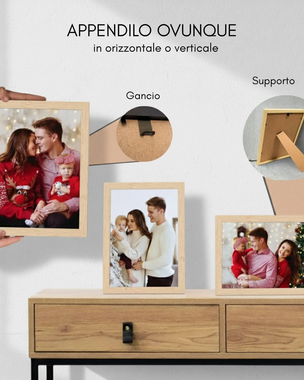 NOOGUI Cornice A4 in Legno Naturale, 21x30cm, Parte Frontale Antiriflesso - immagine 6