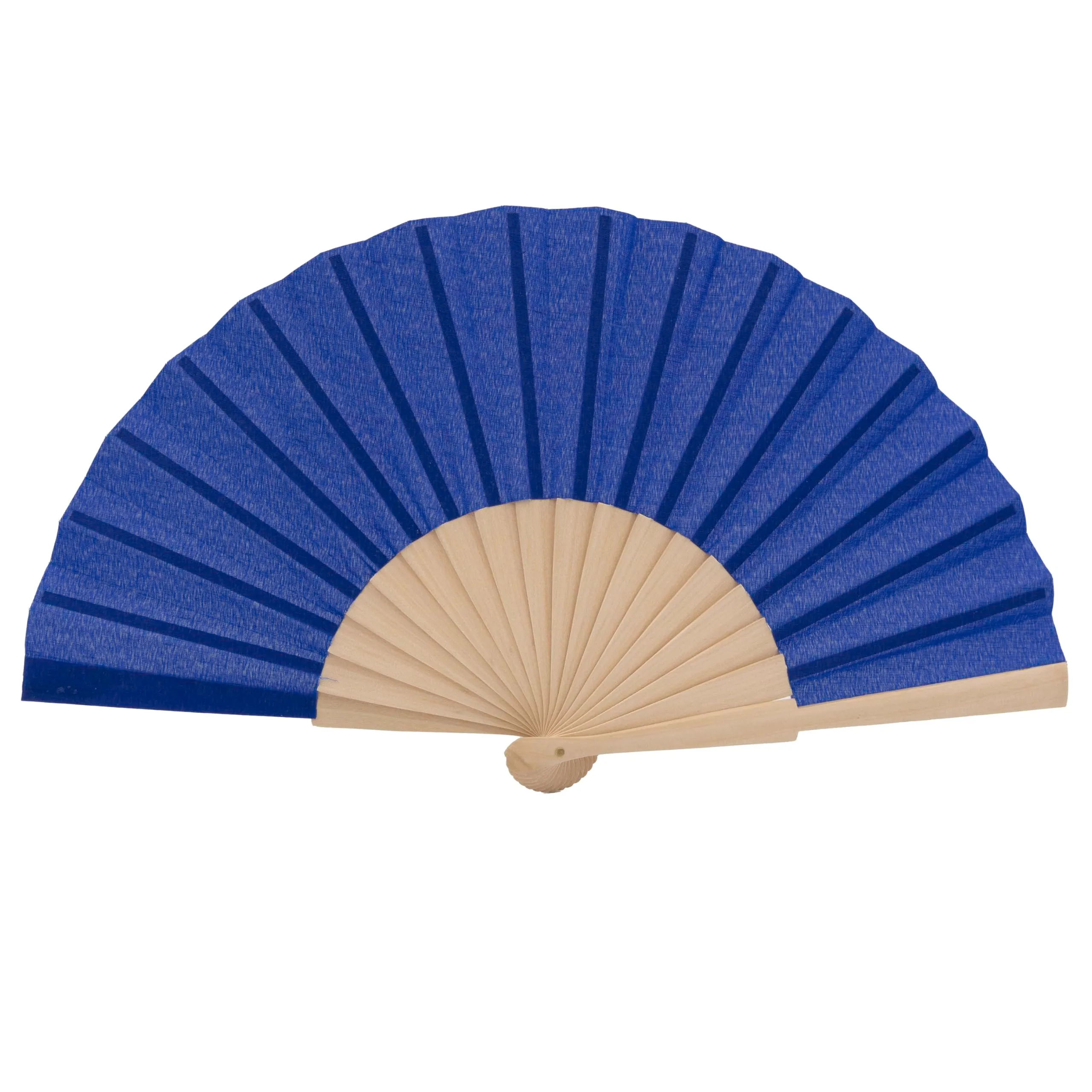 MAPIMANIA Ventaglio Pieghevole in Tessuto e Legno, Blu Navy, 42 cm - immagine 1
