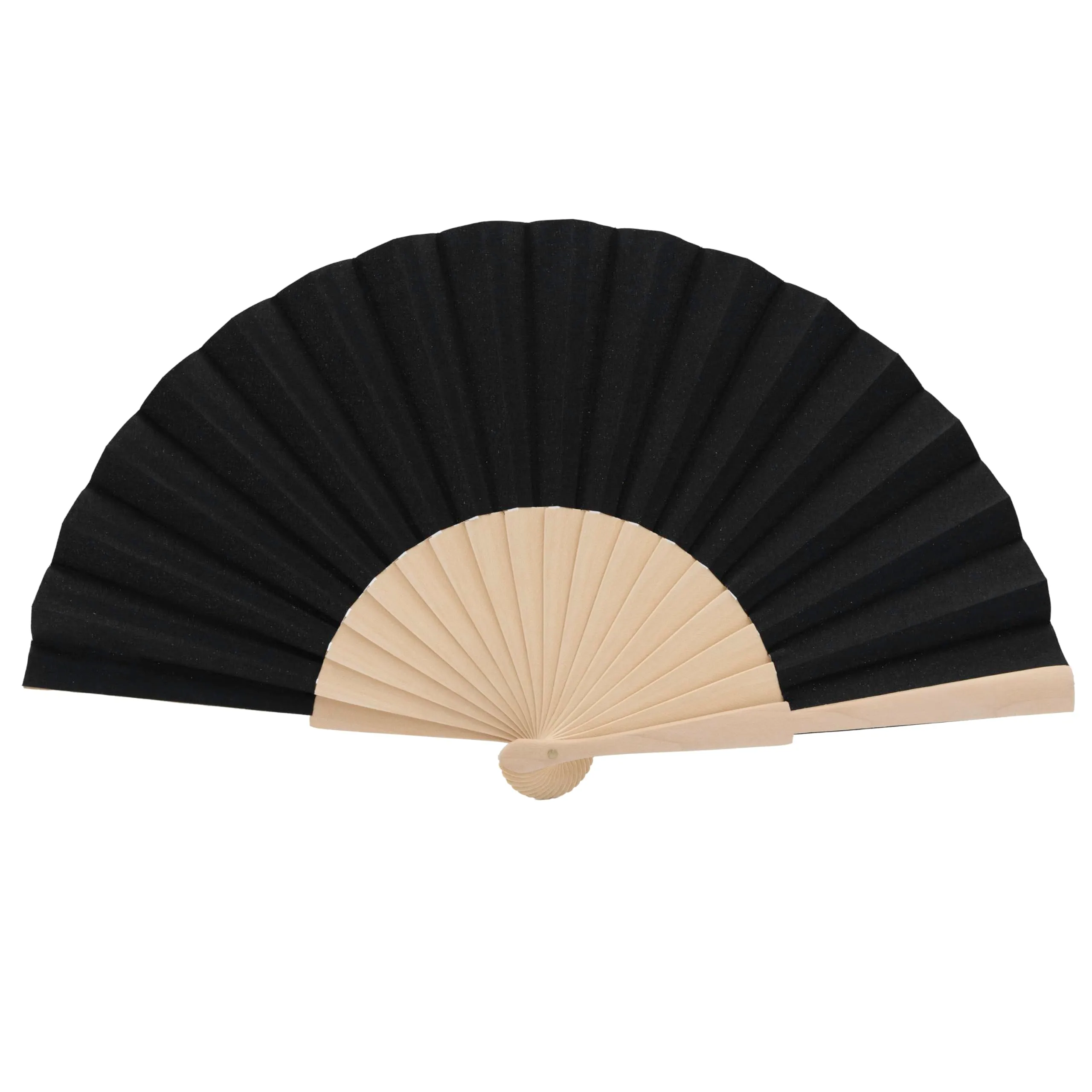 MAPIMANIA Ventaglio Nero Pieghevole in Tessuto e Legno, Art. 67 - immagine 1