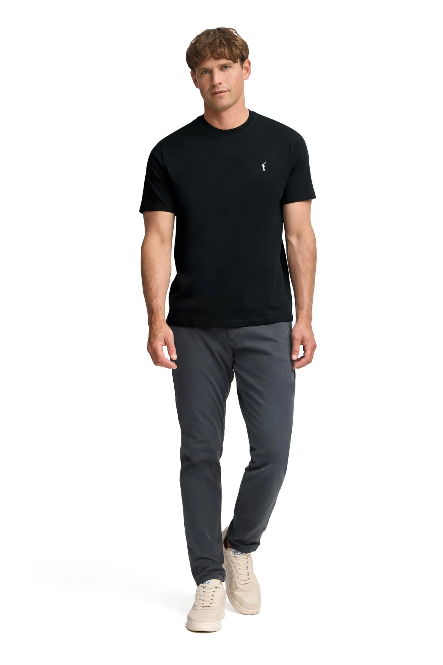 Polo Club Maglietta Basic in Cotone con Logo Ricamato Uomo, Nero - immagine 2