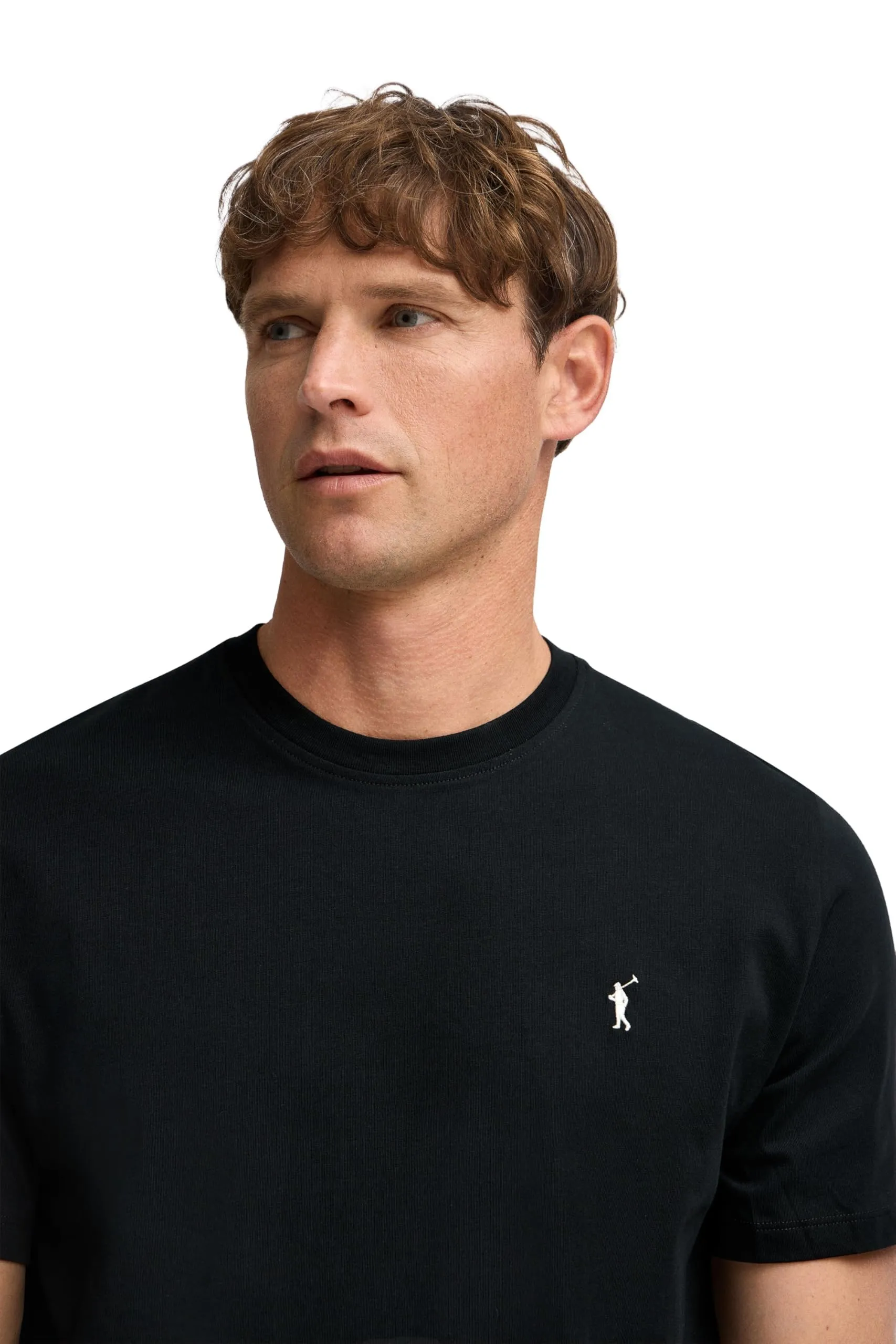 Polo Club Maglietta Basic in Cotone con Logo Ricamato Uomo, Nero - immagine 3