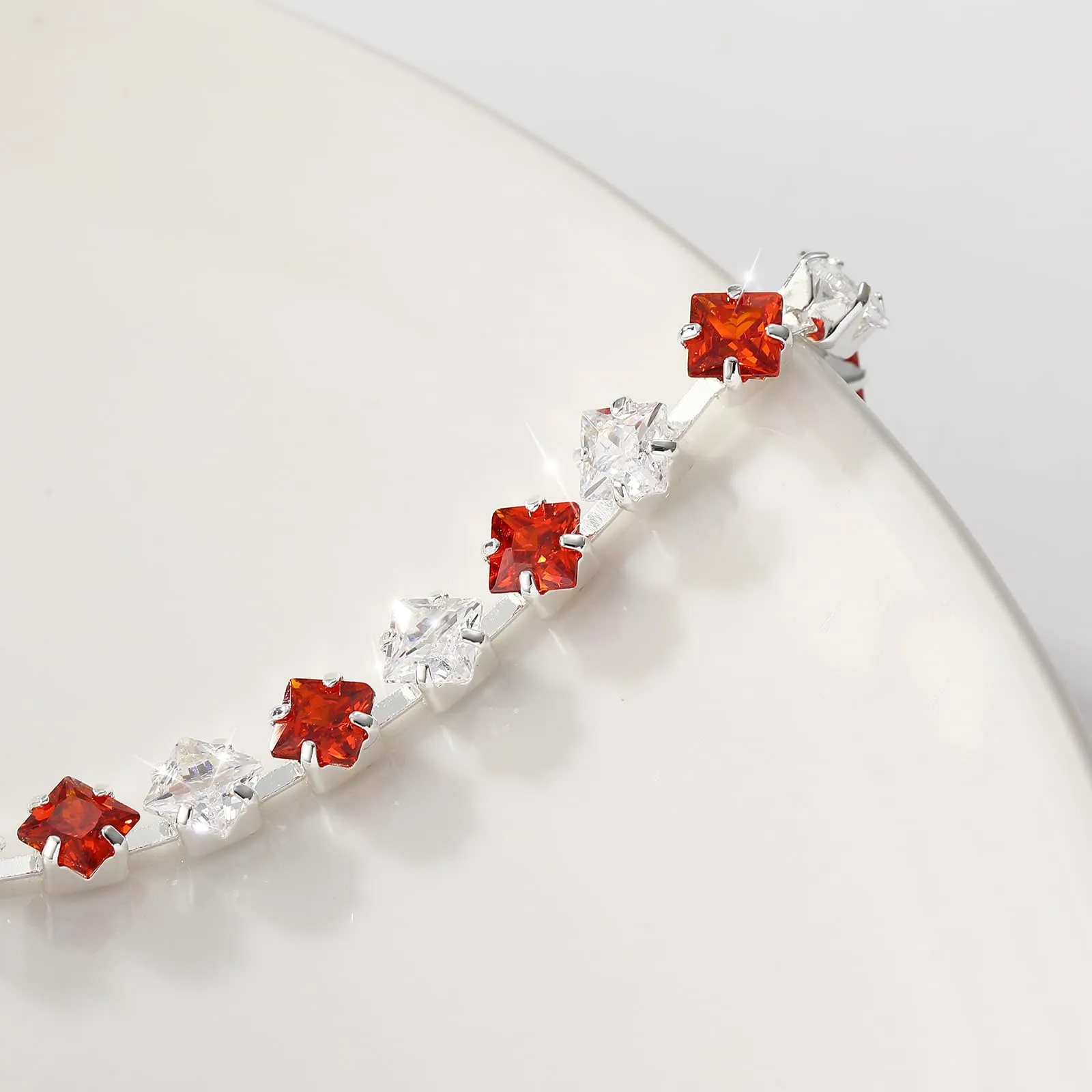 Esmoly Bracciale Tennis Donna in Argento con Pietre Natali e Zirconi 5A Regolabile (01-Gennaio) - immagine 2
