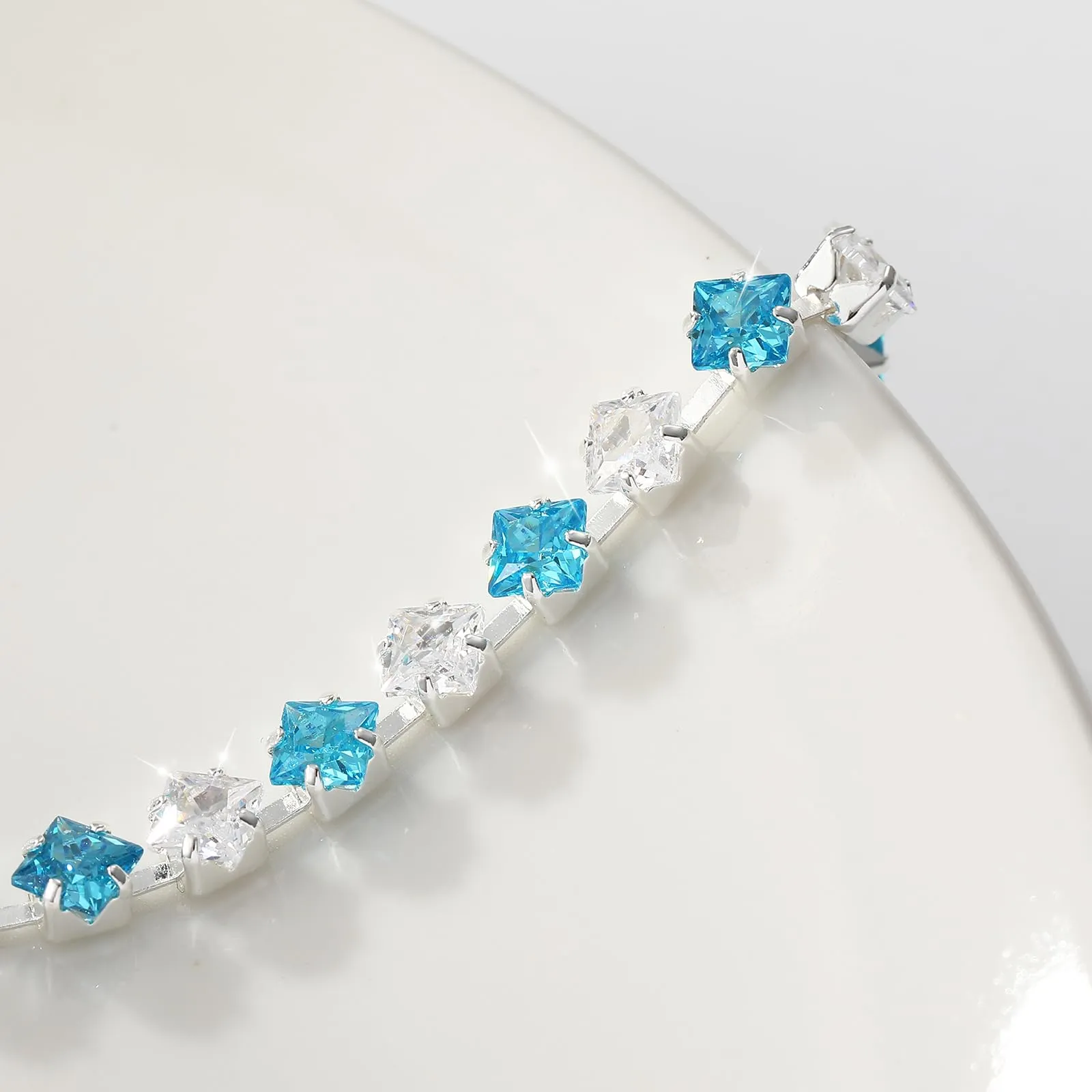 Esmoly Bracciale Tennis Donna in Argento con Zirconi 5A e Pietre Natali (12-Dicembre) Regolabile - immagine 2