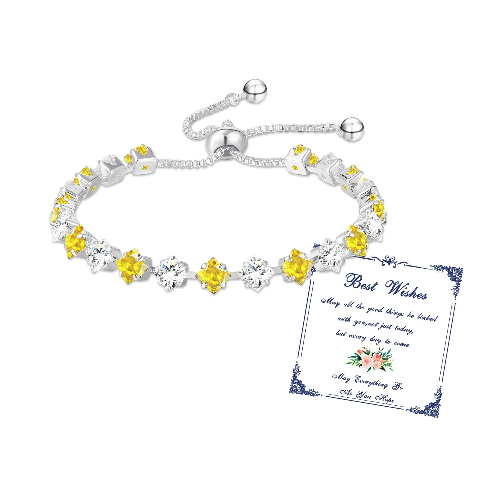 Esmoly Bracciale Tennis Donna in Argento con Zirconi 5A e Pietre Natali (11-Novembre) - immagine 1