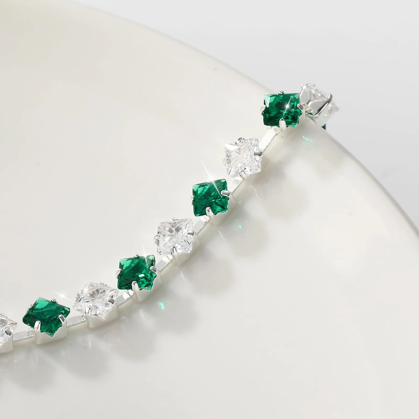 Esmoly Bracciale Tennis Donna in Argento con Pietre Natali e Zircone 5A Regolabile (05-Maggio) - immagine 2