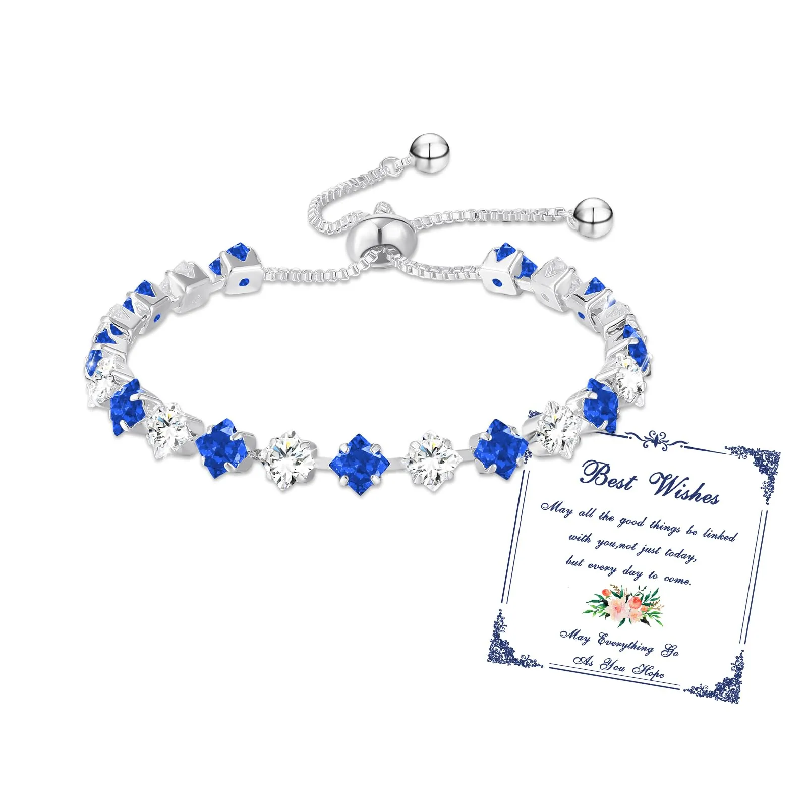 Esmoly Bracciale Tennis Donna in Argento con Pietre Natali e Zirconi 5A Regolabile (03-Marzo) - immagine 1