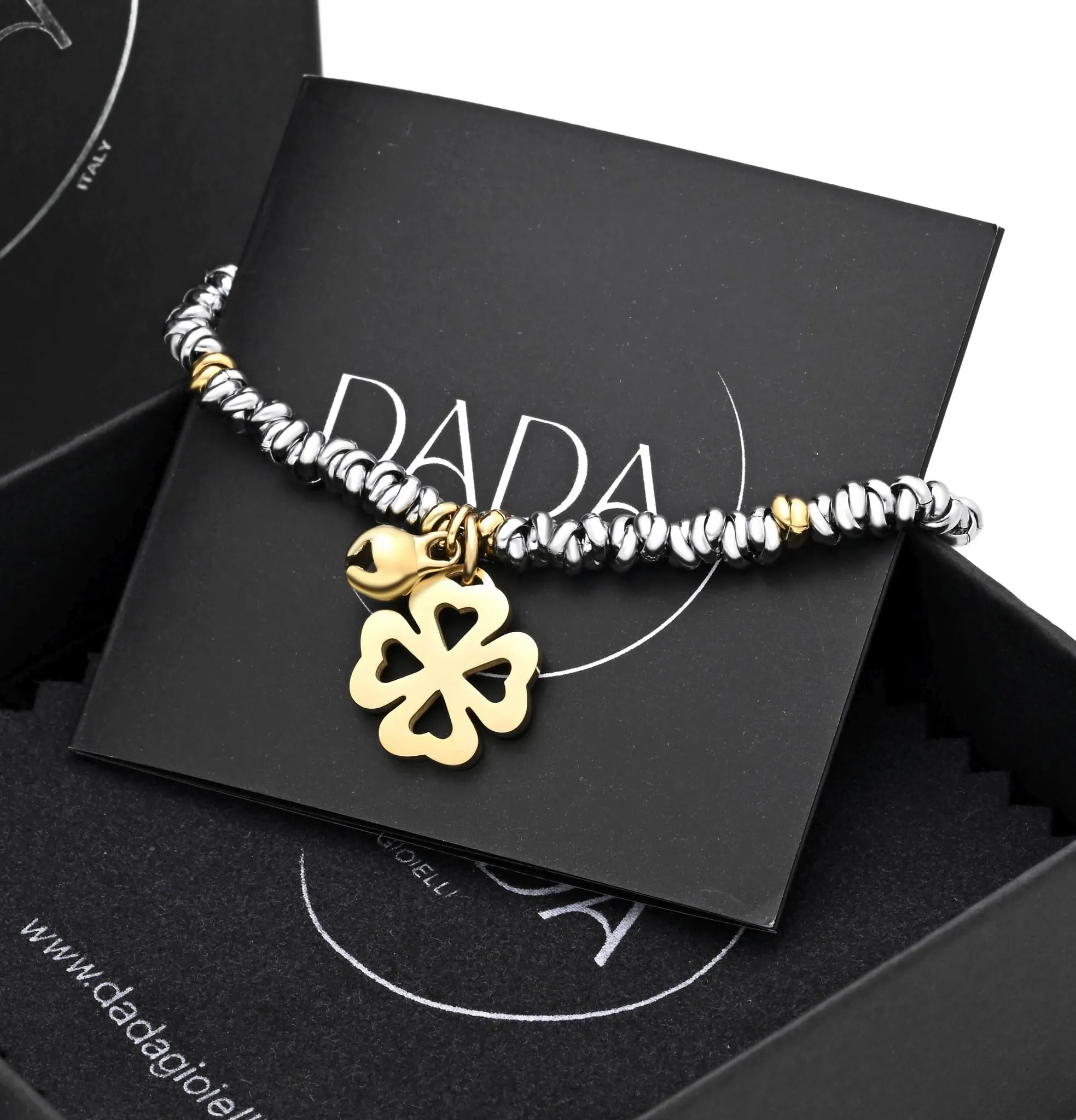Dada Gioielli Bracciale Donna Anelli Intrecciati Nodino Acciaio Inox - immagine 3