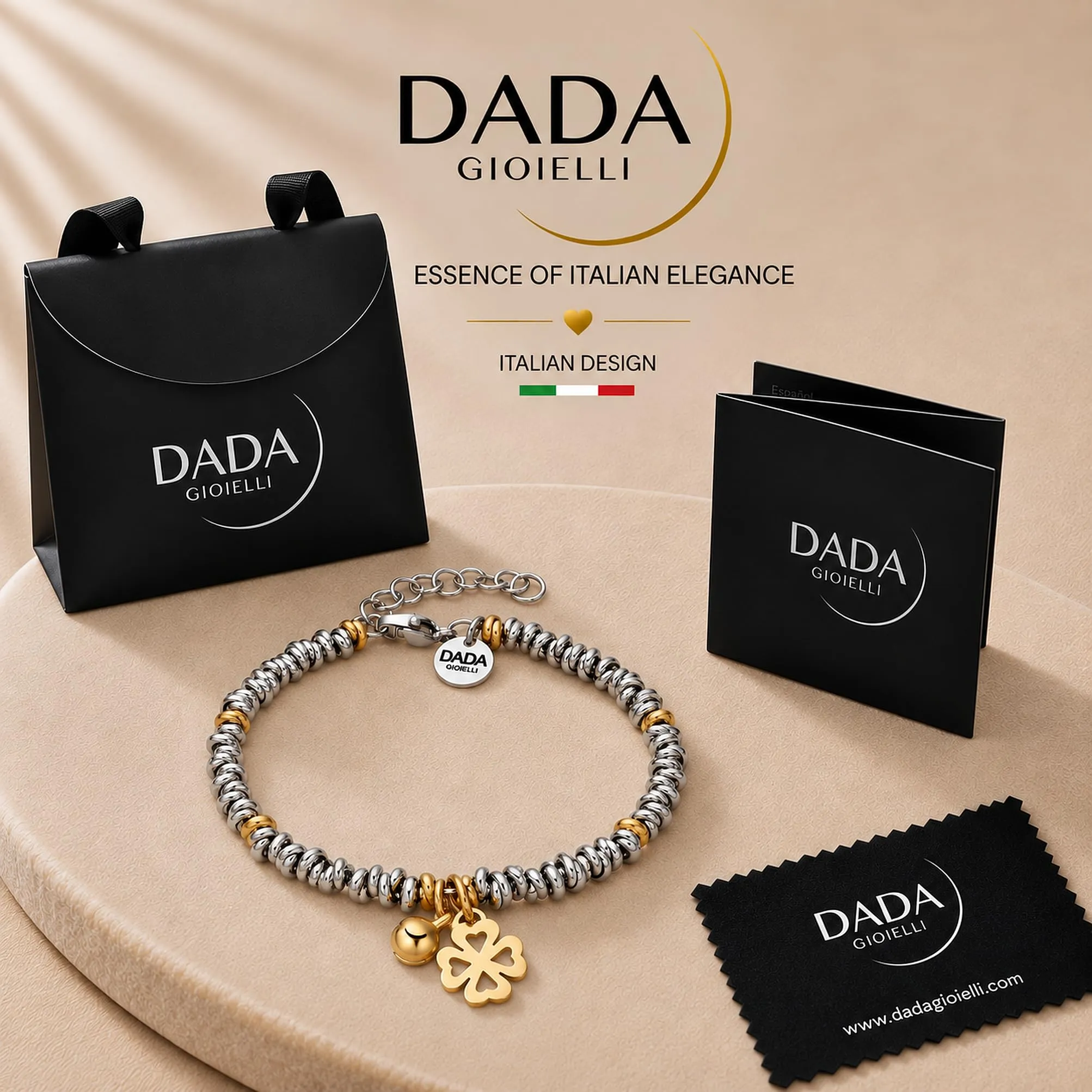 Dada Gioielli Bracciale Donna Anelli Intrecciati Nodino Acciaio Inox - immagine 6