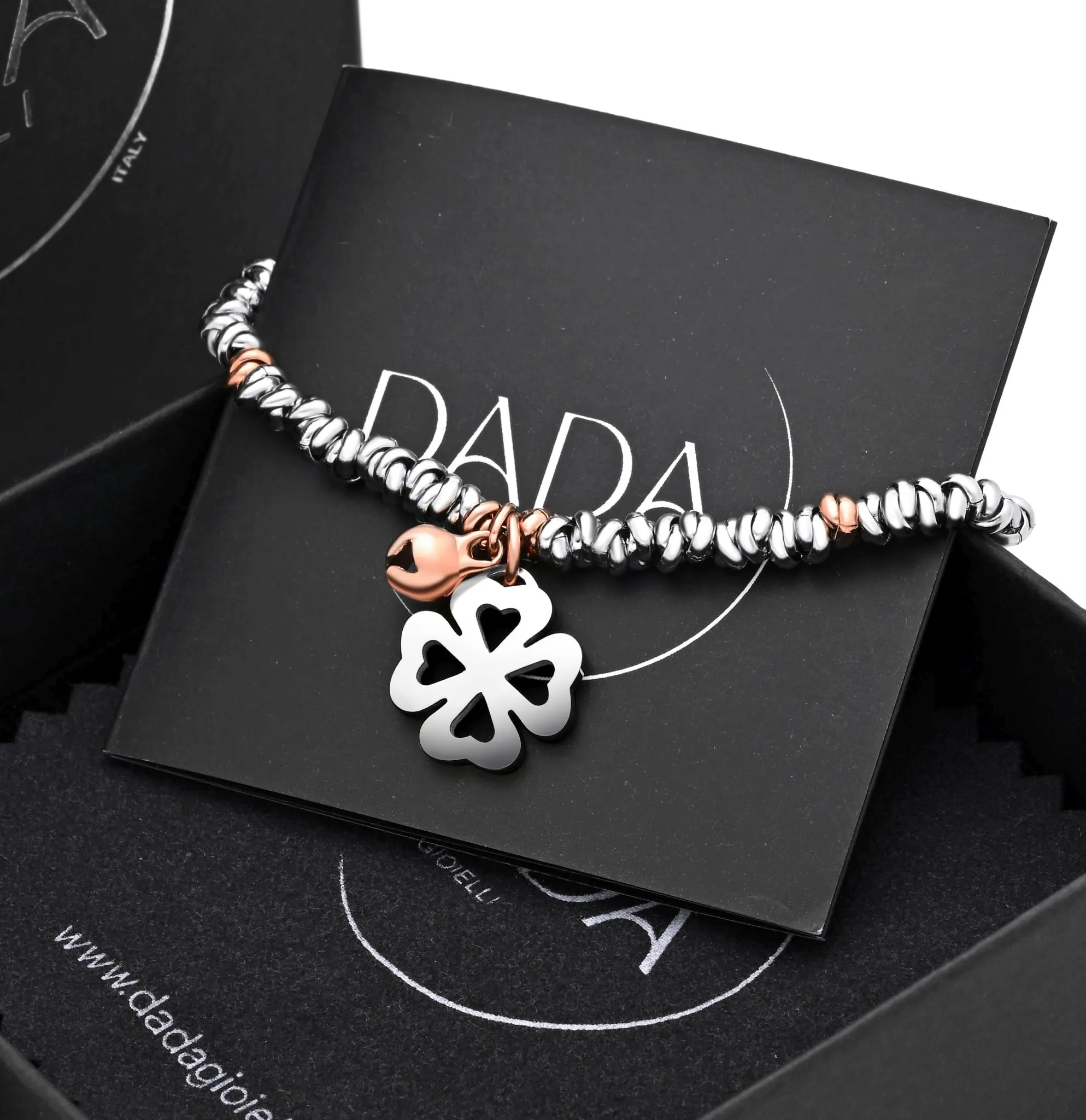 Dada Gioielli Bracciale Donna Anelli Intrecciati Nodino Acciaio Inox - immagine 3