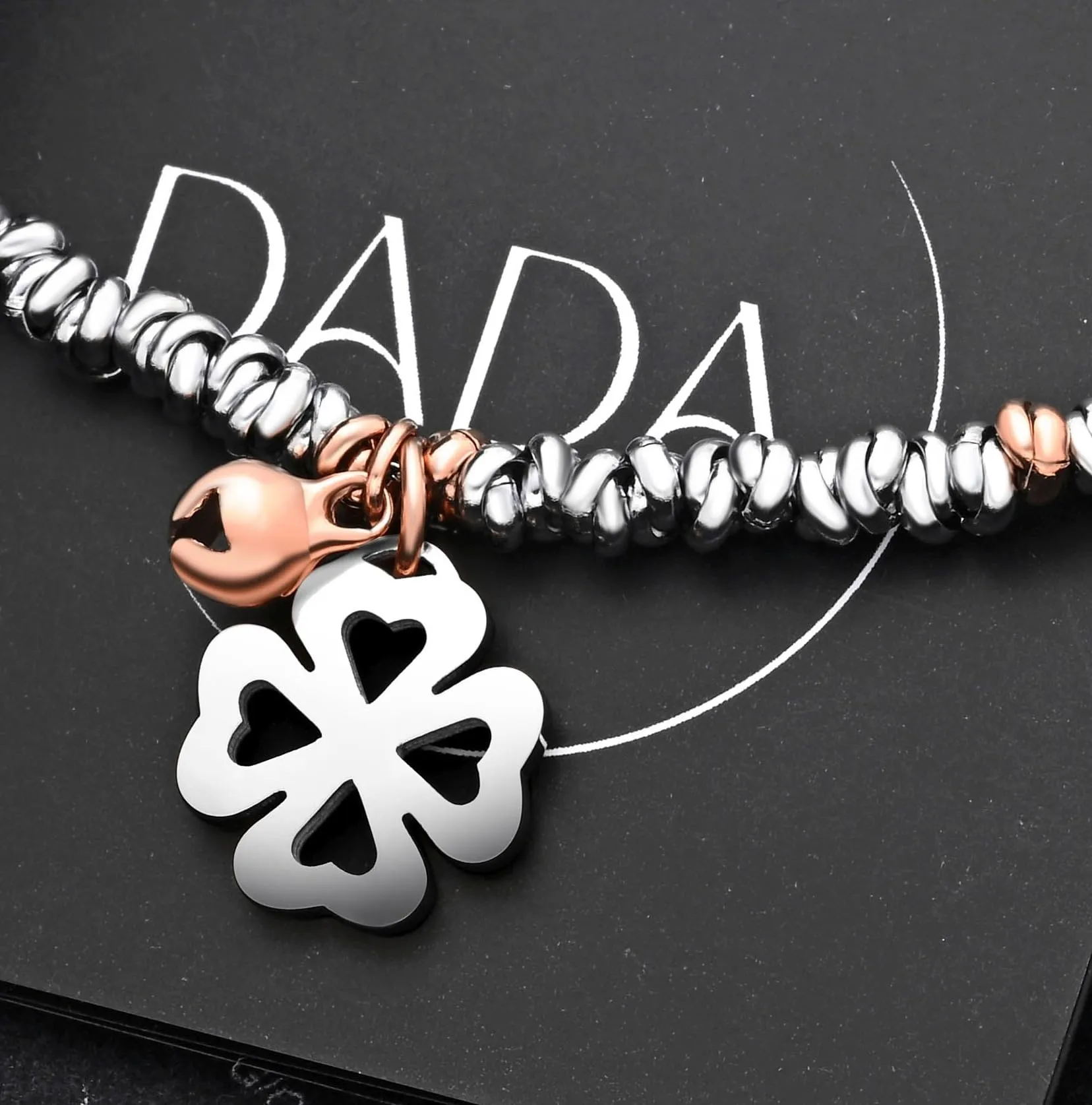 Dada Gioielli Bracciale Donna Anelli Intrecciati Nodino Acciaio Inox - immagine 5