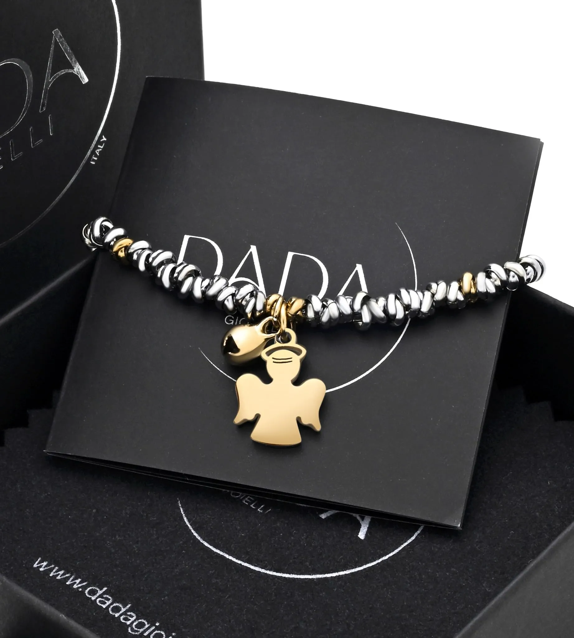 Dada Gioielli Bracciale Donna Anelli Intrecciati Nodino Acciaio Inox - immagine 3