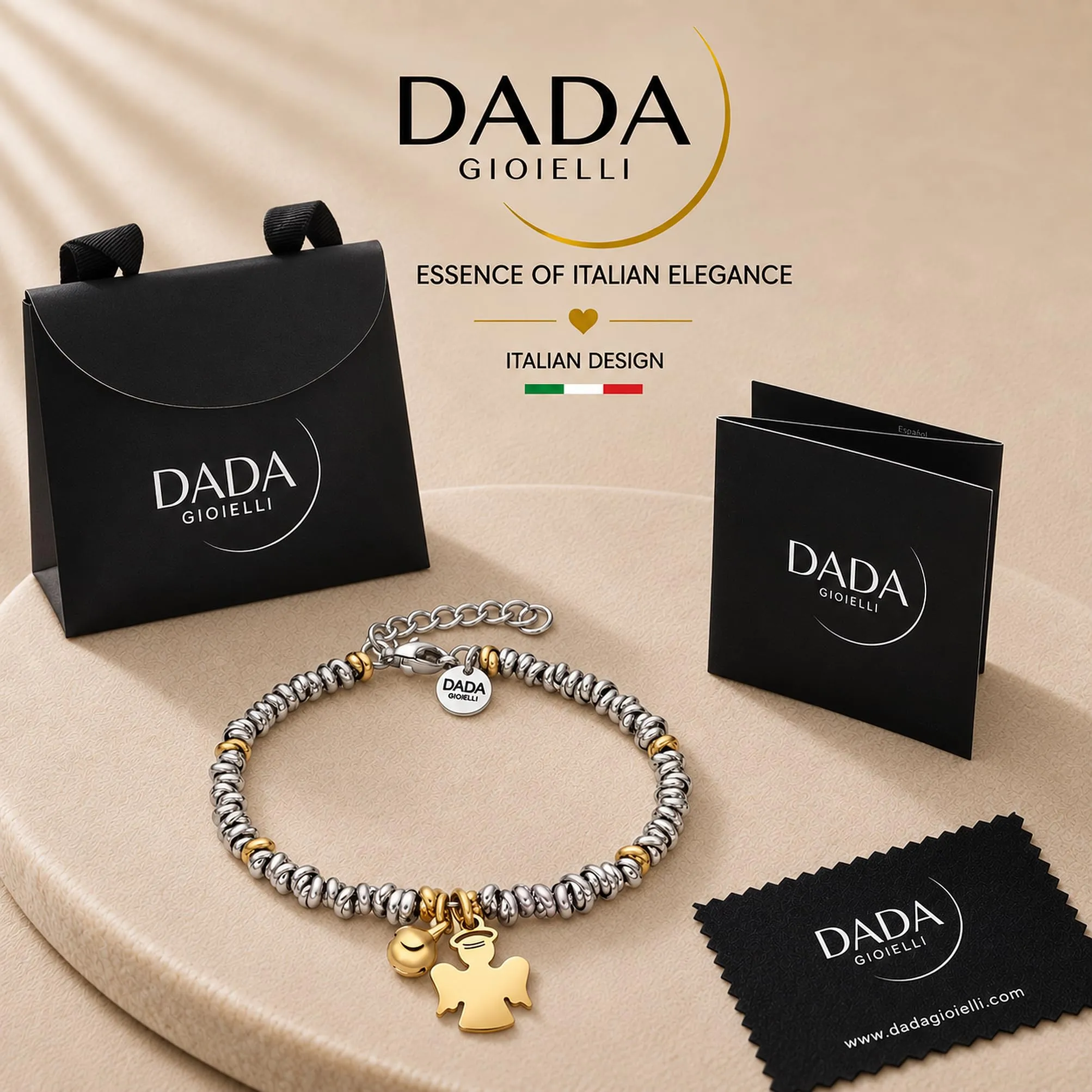 Dada Gioielli Bracciale Donna Anelli Intrecciati Nodino Acciaio Inox - immagine 6