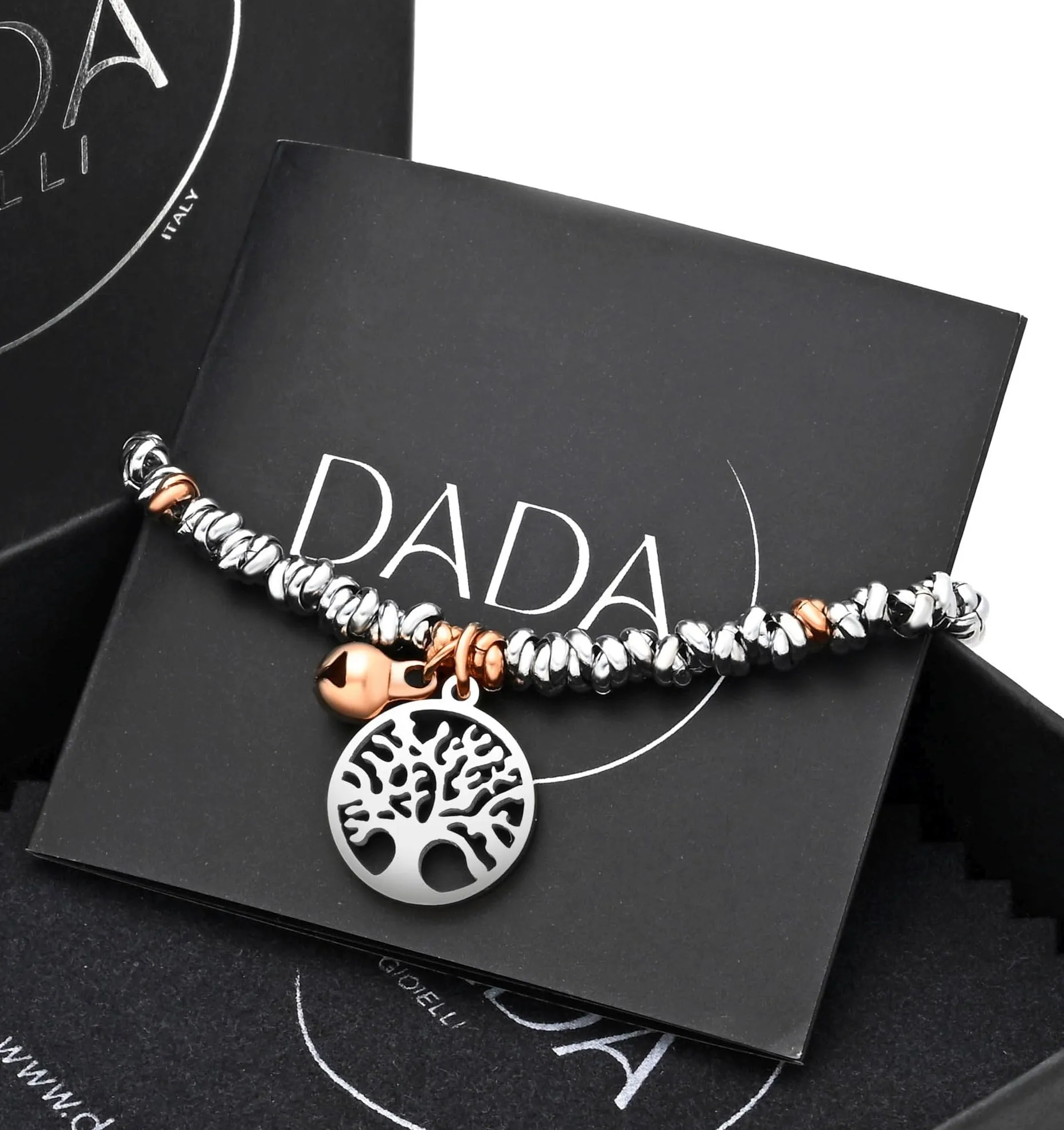 Dada Gioielli Bracciale Donna Anelli Intrecciati Nodino Acciaio Inox - immagine 3