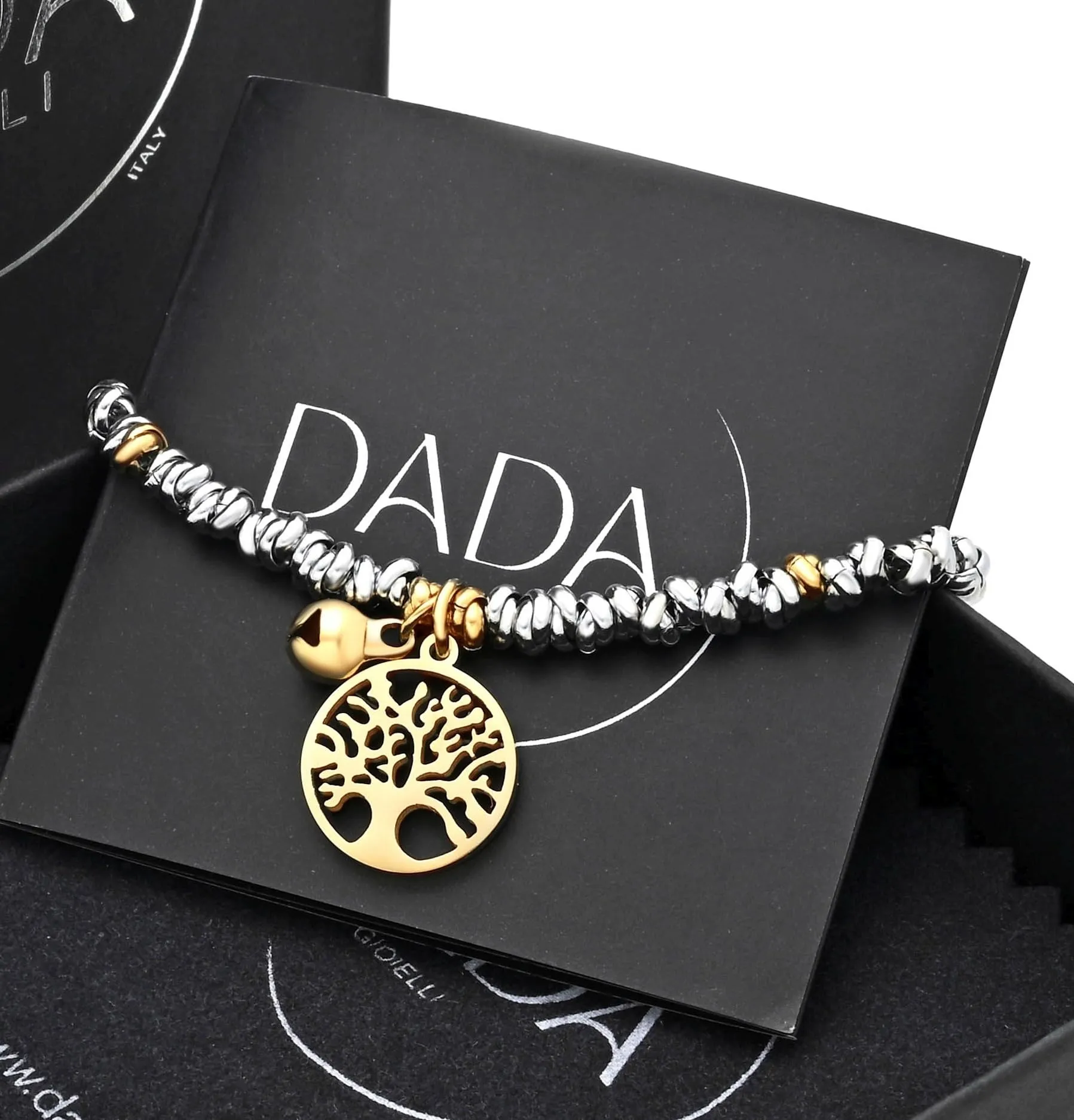Dada Gioielli Bracciale Donna Anelli Intrecciati Nodino Acciaio Inox - immagine 3