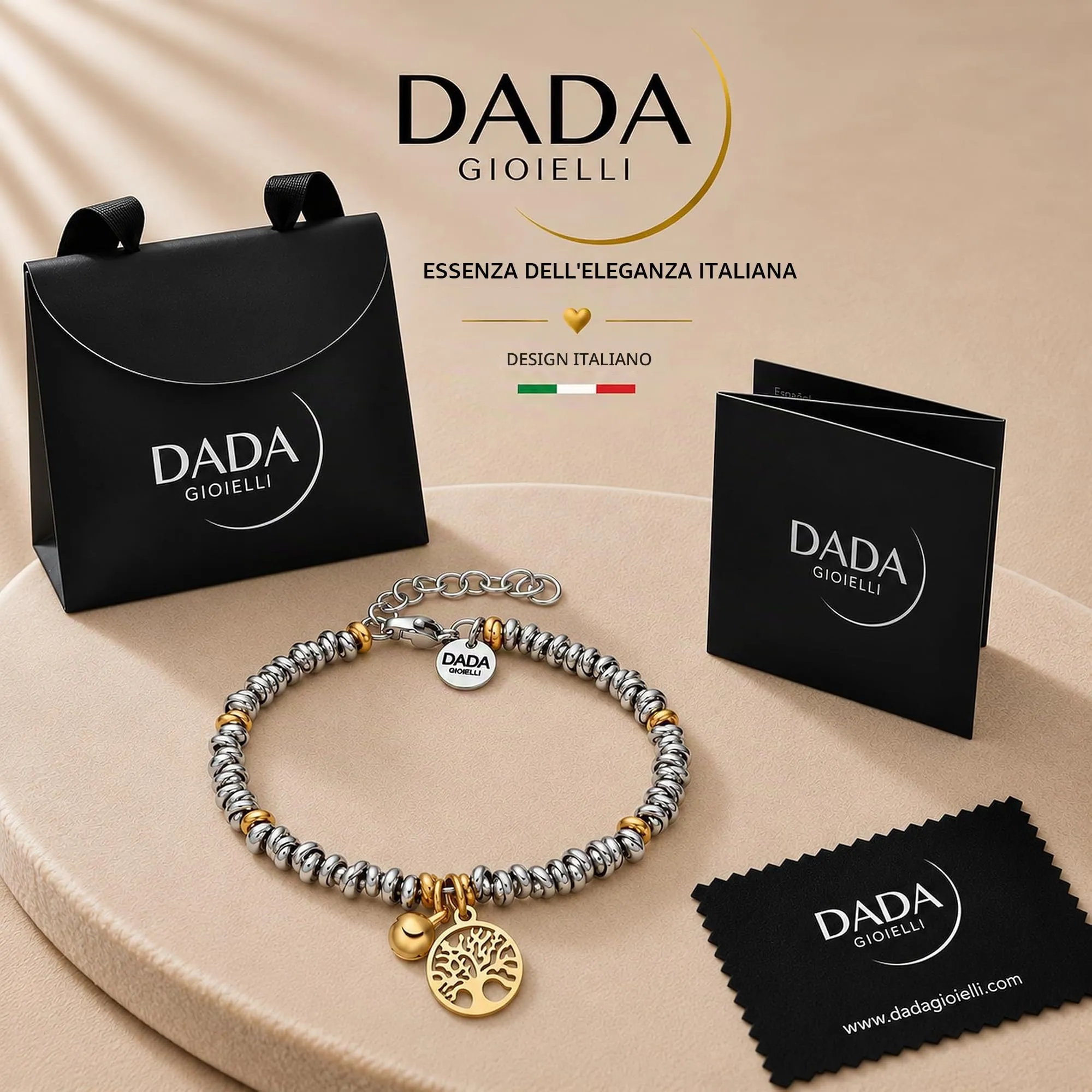 Dada Gioielli Bracciale Donna Anelli Intrecciati Nodino Acciaio Inox - immagine 6
