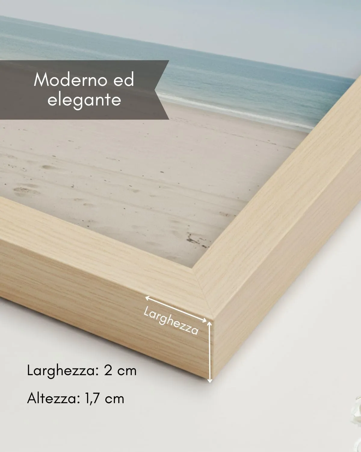 NOOGUI Cornice 30x40 Legno Naturale Parte Frontale Antiriflesso - immagine 5