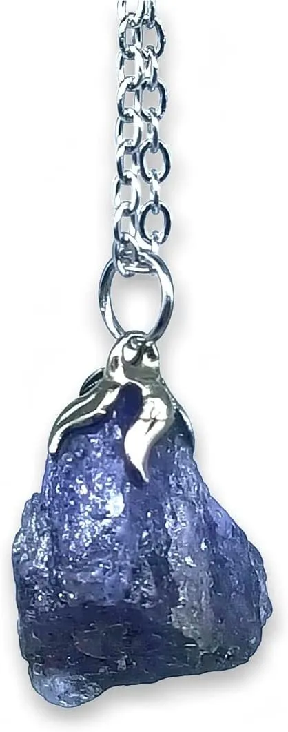 TENET Ciondolo Collana Tanzanite Grezza in Pietra Naturale e Acciaio Inossidabile - immagine 1