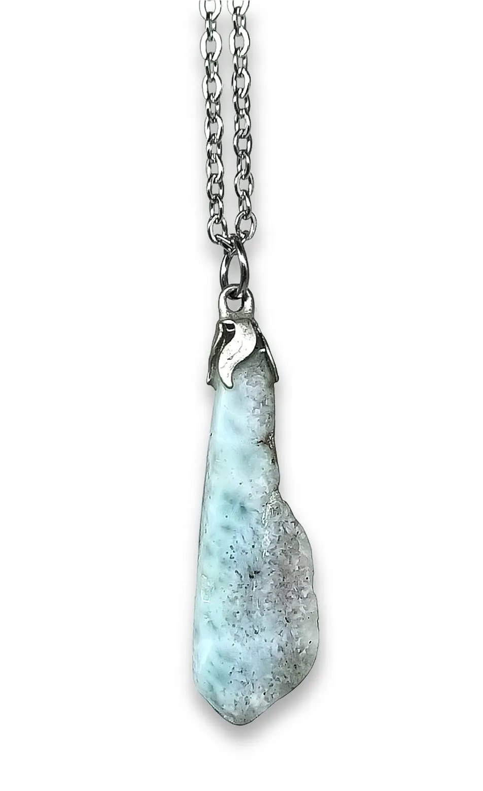 TENET Ciondolo Pendente in Larimar Burattata con catenina in acciaio inossidabile - immagine 5
