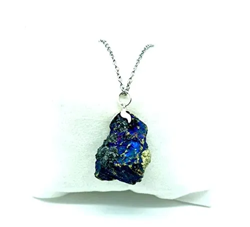 TENET Collana con Ciondolo in Calcopirite Grezza e Catenina in Acciaio Inossidabile - immagine 5