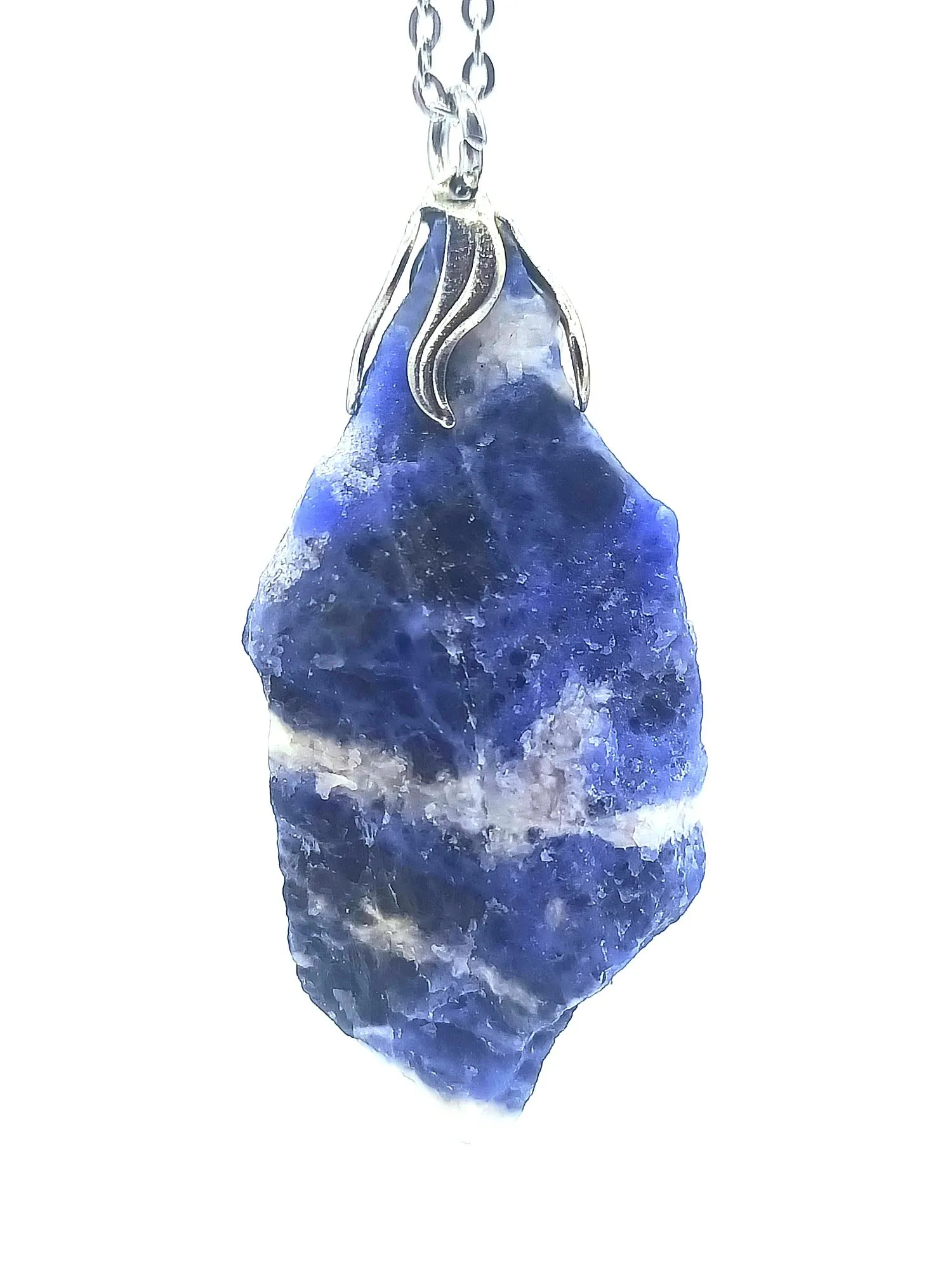 TENET Ciondolo Collana in Sodalite Grezza con Catenina in Acciaio Inossidabile - immagine 1
