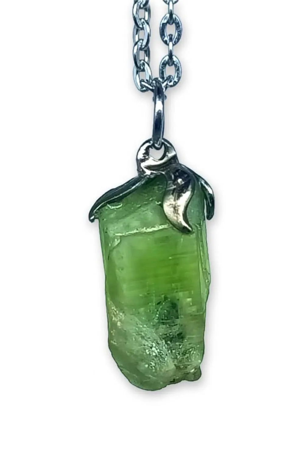 TENET Ciondolo collana in Olivina Grezza, gioielli artigianali handmade - immagine 1