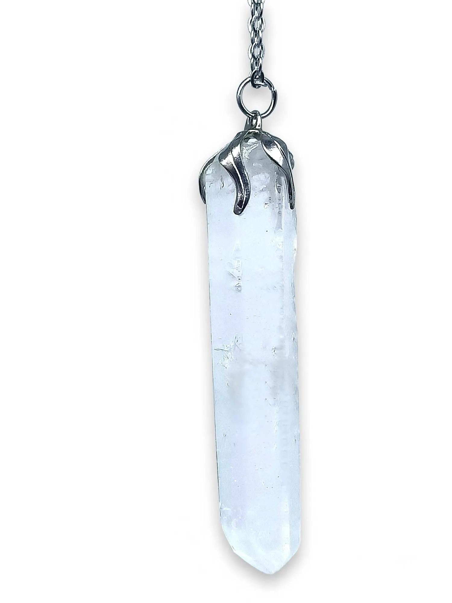 TENET Ciondolo Collana in Cristallo di Rocca Quarzo Ialino Handmade - immagine 1