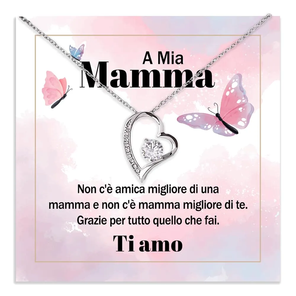 NONNA PROFESSIONISTA Collana Donna Mamma Amore Finitura Argento con Zirconia e Cofanetto con Dedica - immagine 1