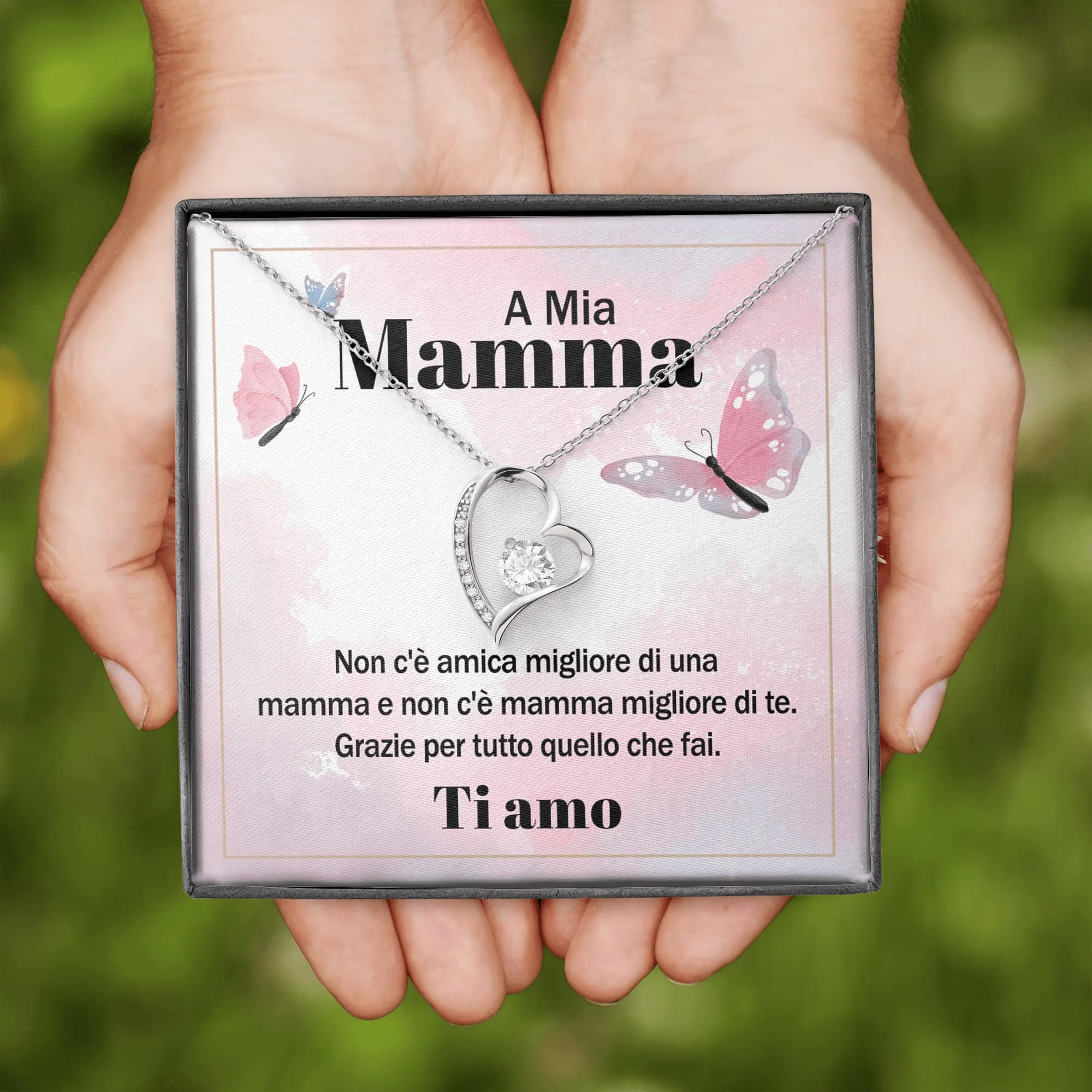 NONNA PROFESSIONISTA Collana Donna Mamma Amore Finitura Argento con Zirconia e Cofanetto con Dedica - immagine 2