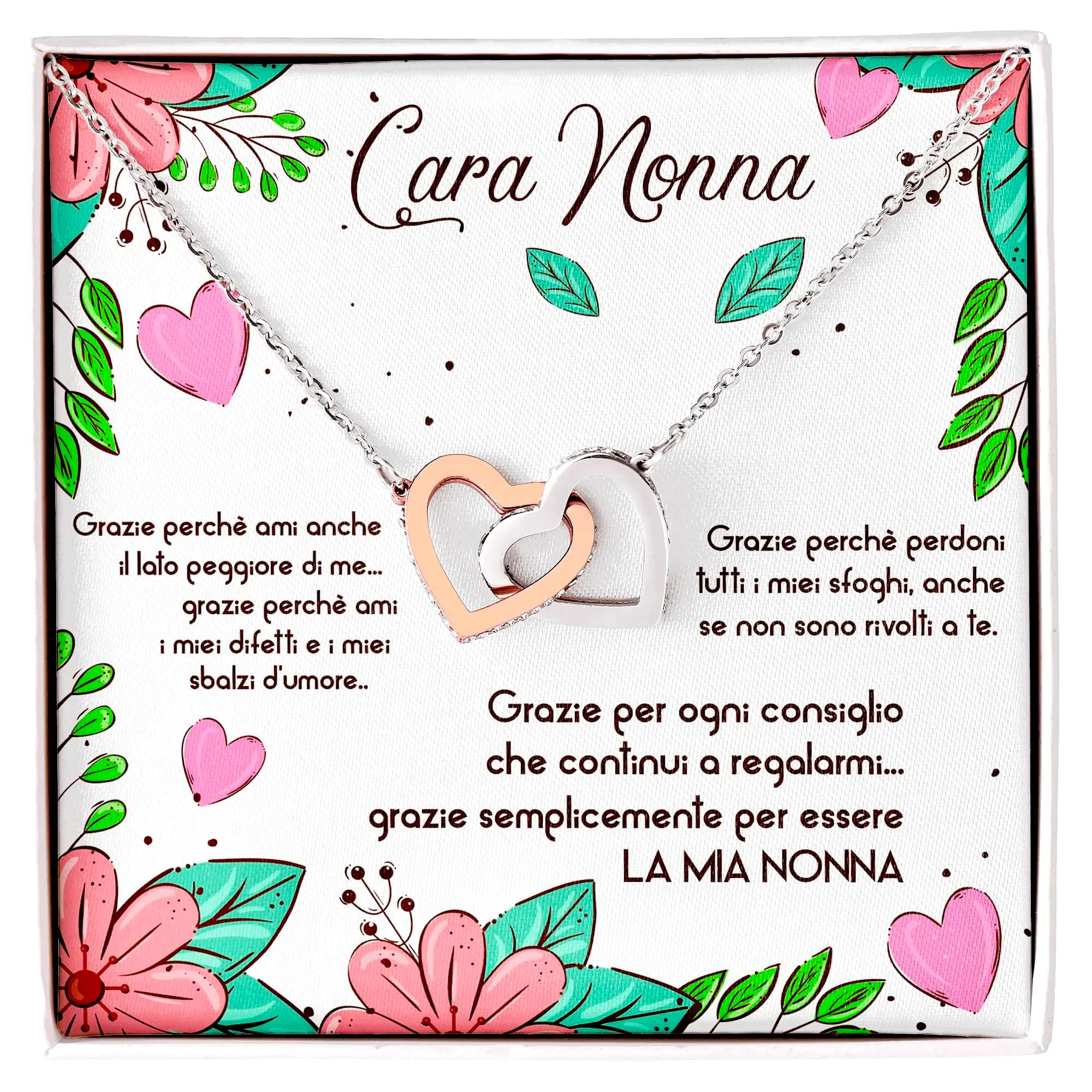 Nonna Professionista Collana Donna Nonna Amore Finitura Argento con Cofanetto e Dedica - immagine 1