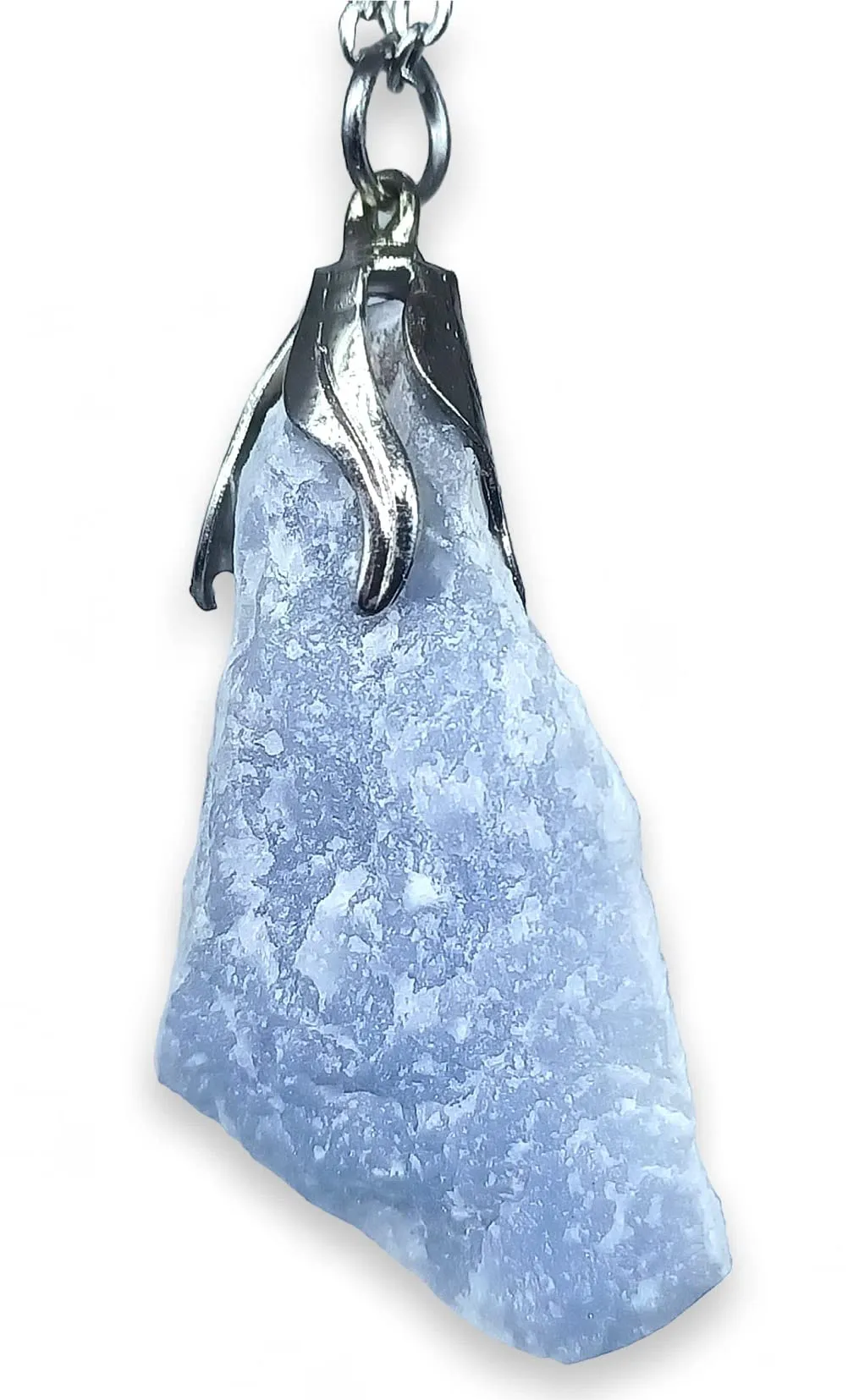 TENET Ciondolo Pendente in Angelite Grezza con Catenina in Acciaio Inossidabile - immagine 1