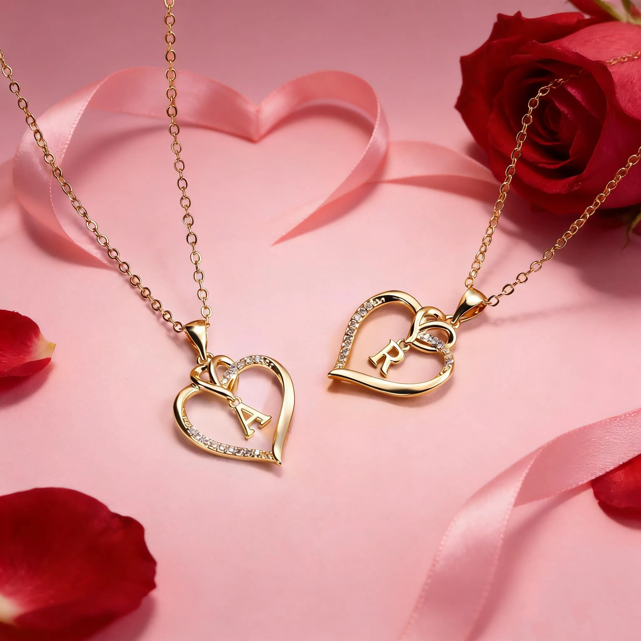 TINGN Collana con Ciondolo a Cuore con Iniziale T in Oro per Donna - immagine 6