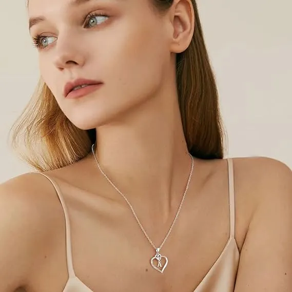 TINGN Collana con Iniziali a Cuore Placcata in Oro 14K per Donne, Ragazze e Adolescenti - immagine 2