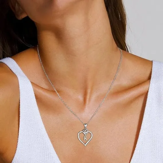 TINGN Collana con Iniziali a Cuore Placcata in Oro 14K per Donne e Ragazze - immagine 4