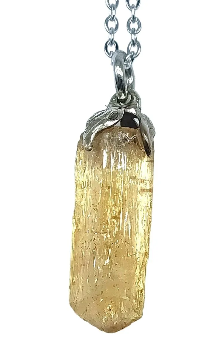 TENET Ciondolo Collana Topazio Imperiale Grezzo Cristallo Punta Handmade - immagine 1