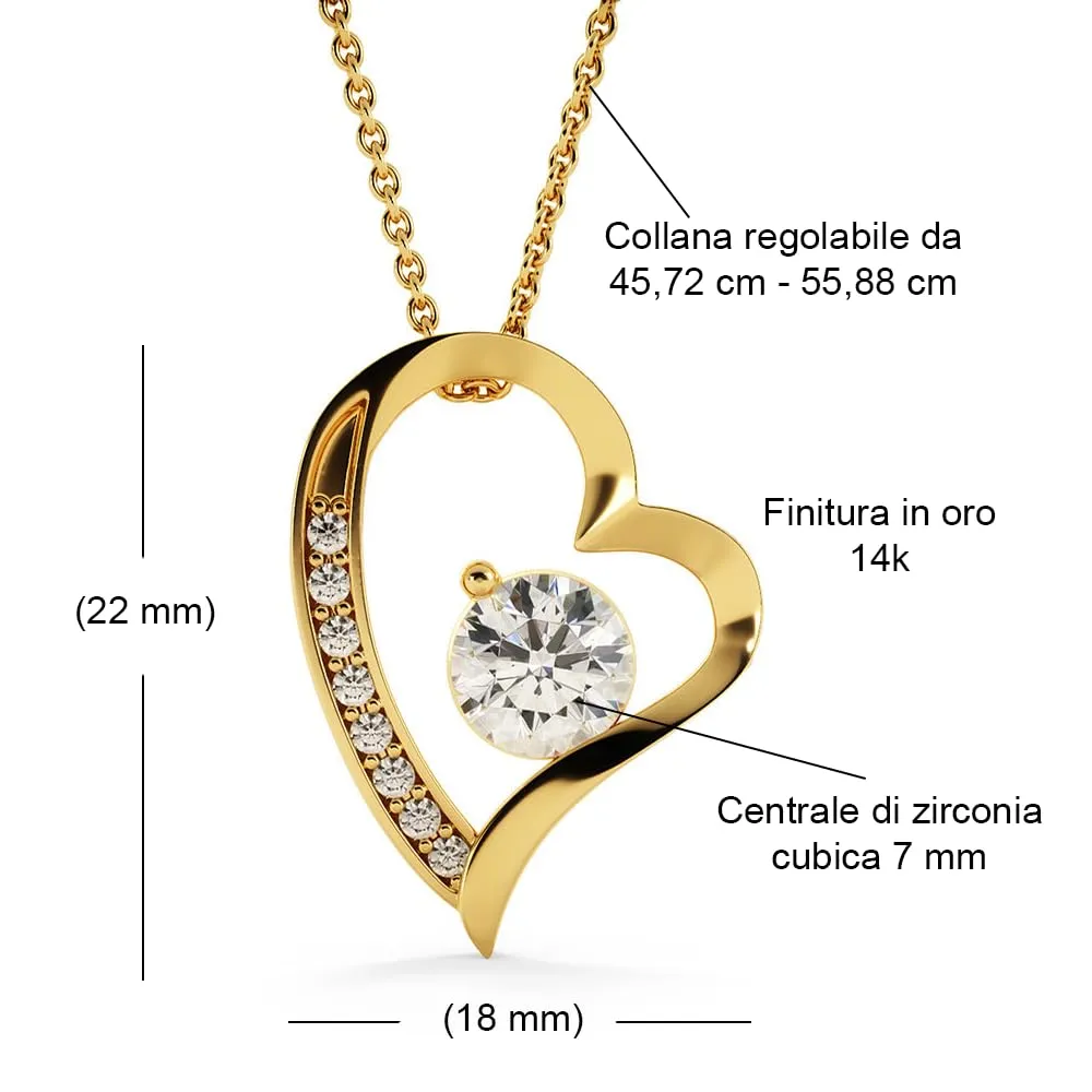 NONNA PROFESSIONISTA Collana Donna Mamma Cuore Finitura in Oro con Cofanetto e Dedica - immagine 6