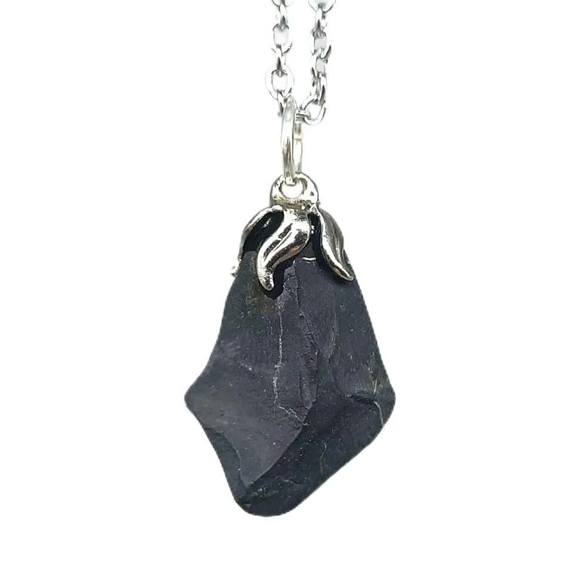 TENET Ciondolo collana in Onice Nero Grezzo, pietre dure semipreziose, handmade - immagine 1