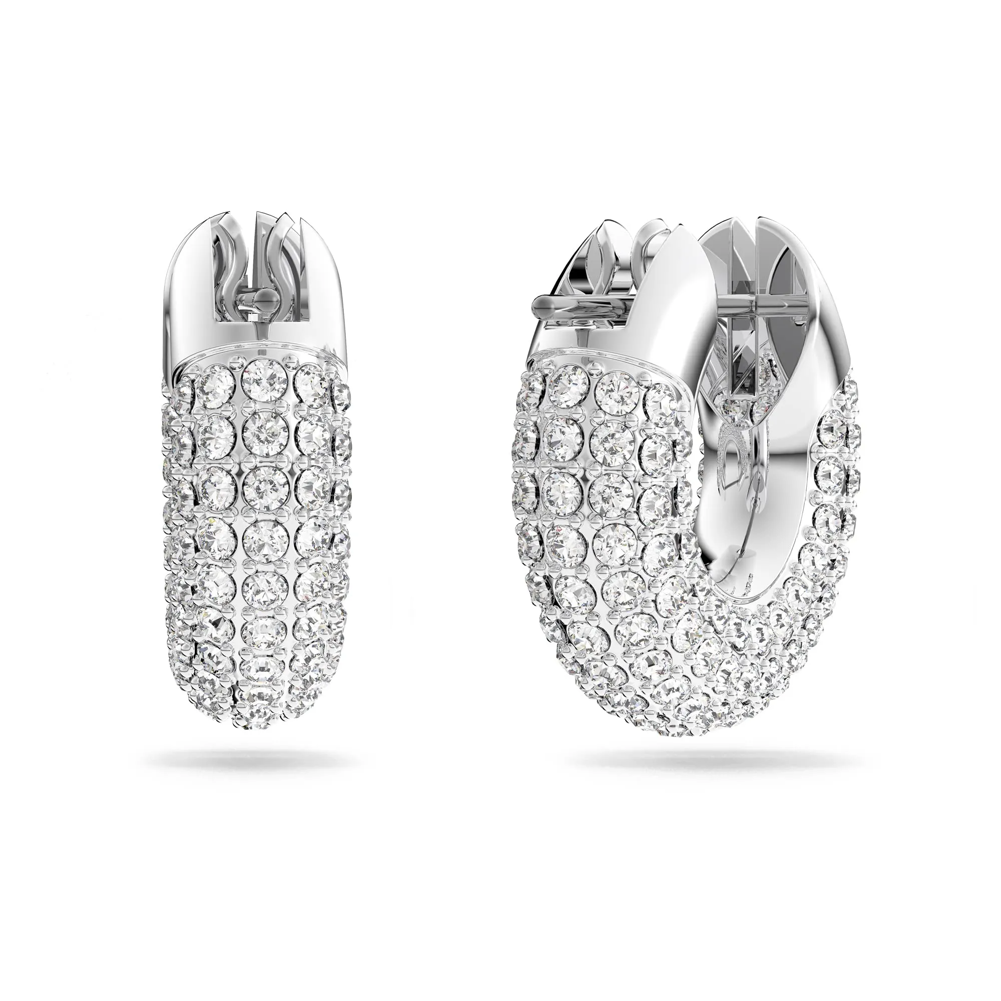 Swarovski Dextera Orecchini a cerchio, Piccoli, Bianchi, Placcato rodio - immagine 2