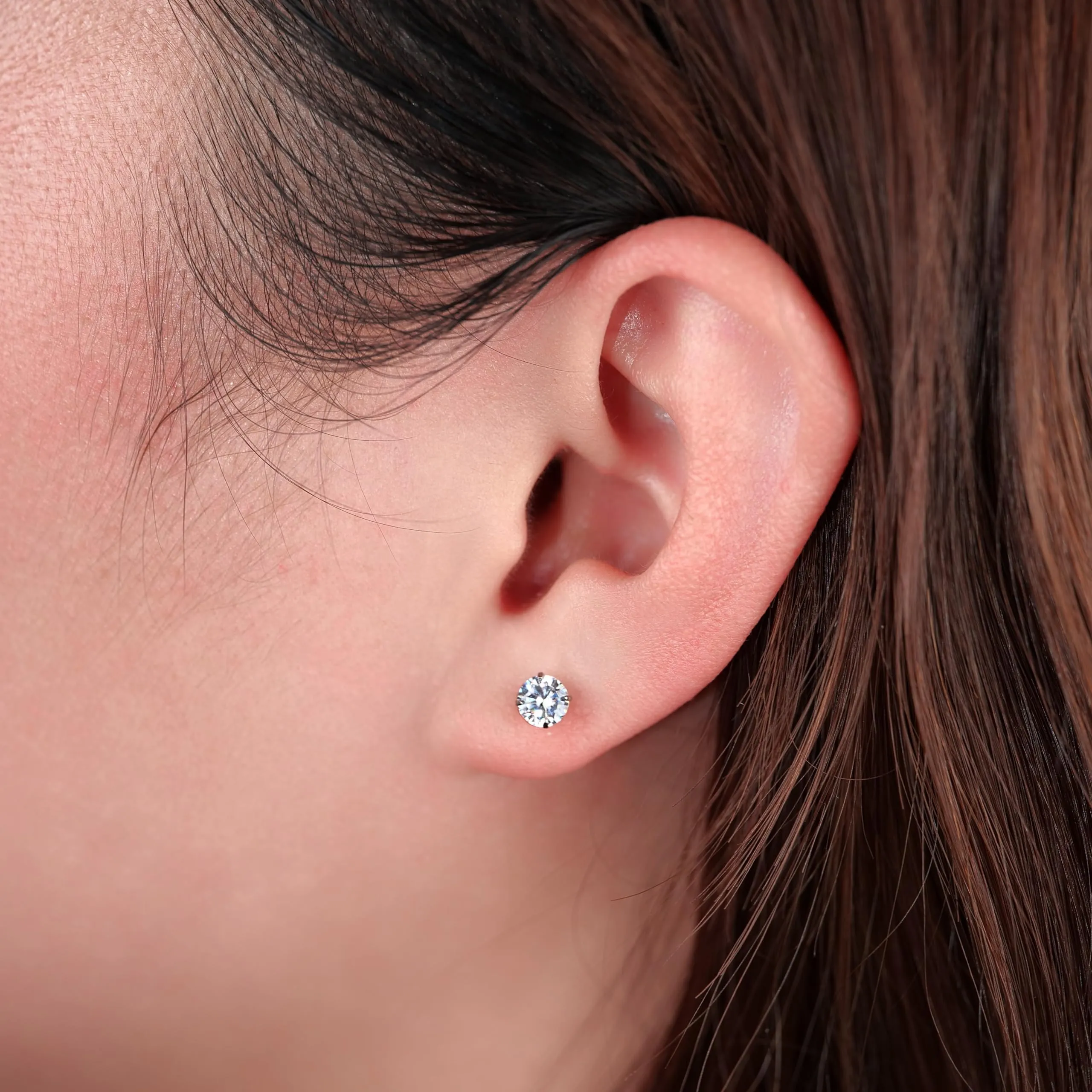 Limerencia G23 Orecchini in Titanio con Zircone Cubica, 5mm, Bianco - immagine 6