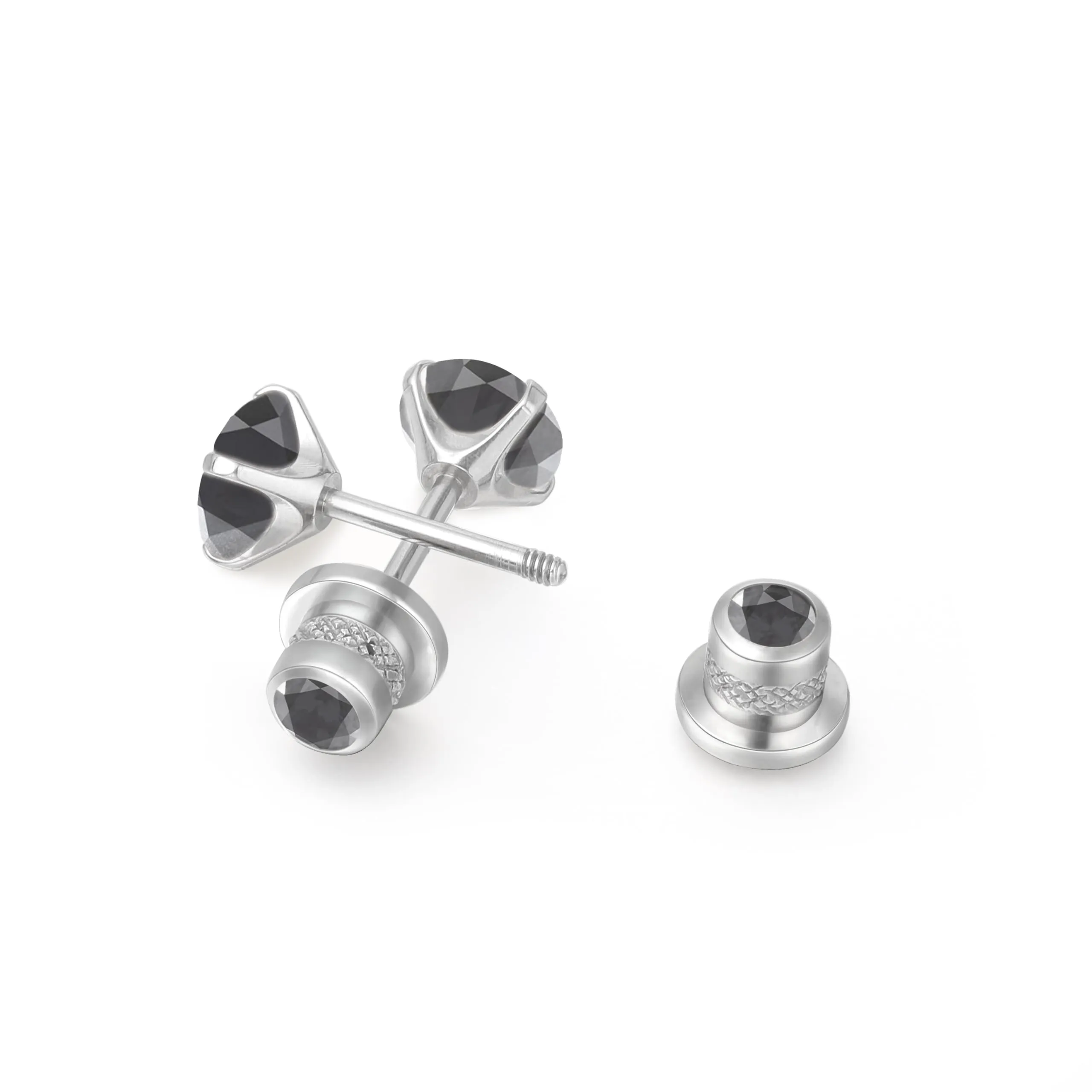 Limerencia G23 Orecchini in Titanio con Zircone Cubica, 5mm, Nero - immagine 6