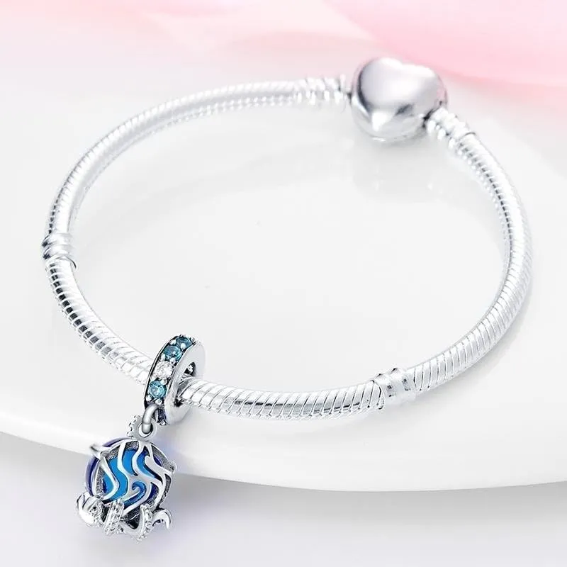 TINSLO Bead Charm Ciondolo in Argento Sterling 925 con Cubic Zirconia per Braccialetti e Collane Europei - immagine 3
