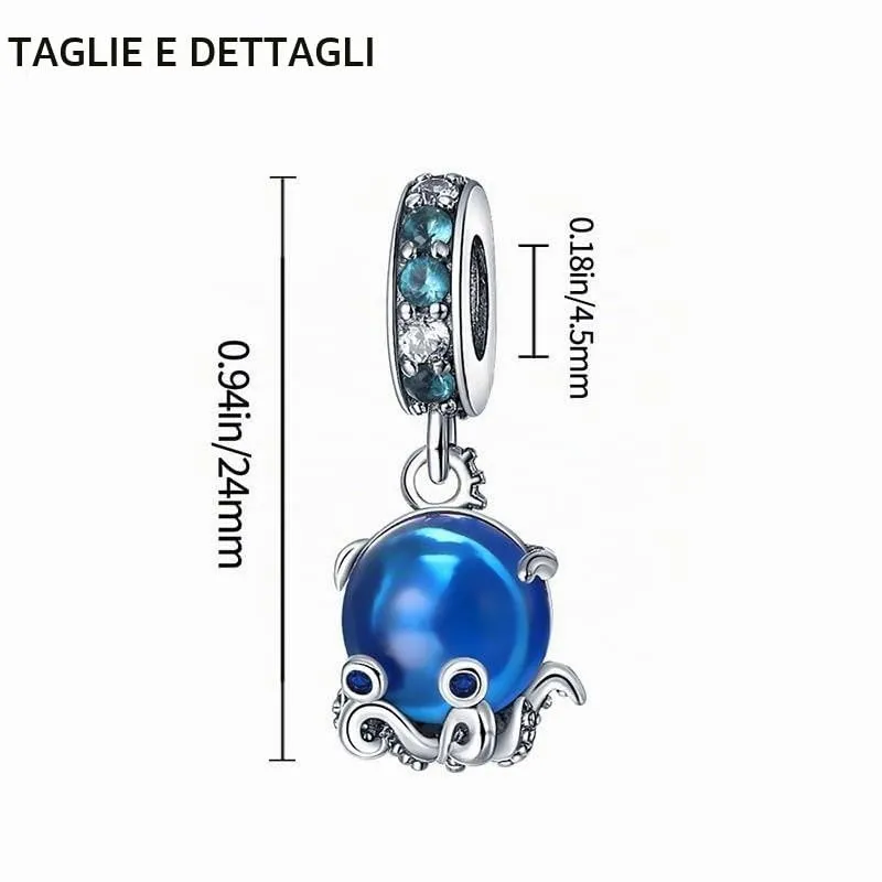 TINSLO Bead Charm Ciondolo in Argento Sterling 925 con Cubic Zirconia per Braccialetti e Collane Europei - immagine 4