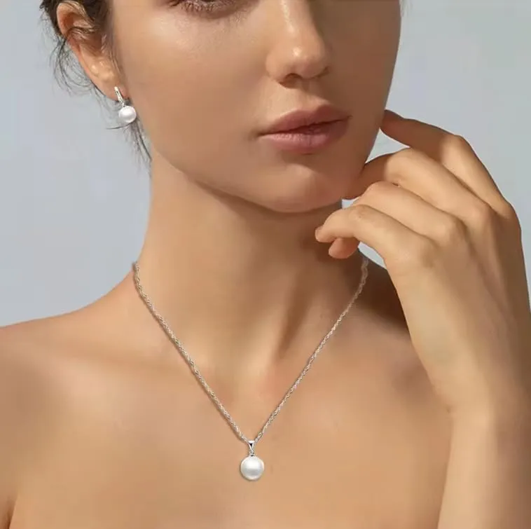 DGP Set Gioielli Happiness, Collana e Orecchini in Argento 925 e Perla Naturale - immagine 3