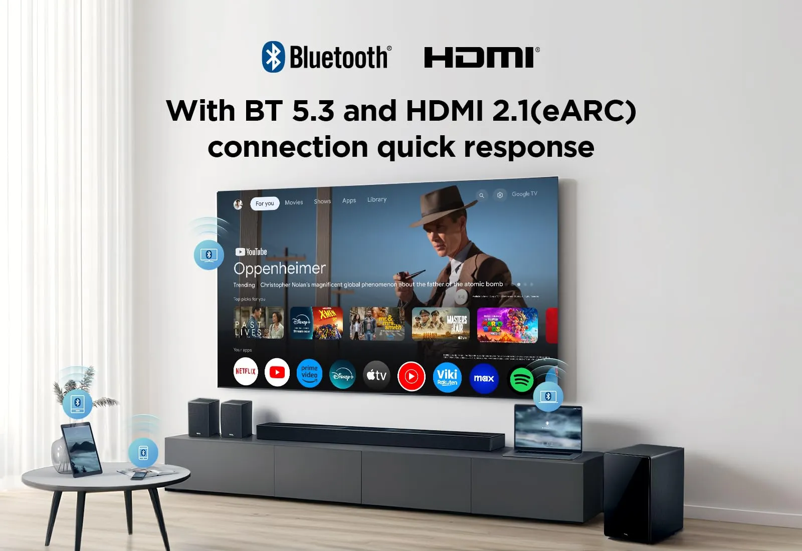 TCL Q85H 7.1.4 Channel Soundbar, 860W, Dolby Atmos, DTS:X, HDMI eARC, Bluetooth 5.1 - immagine 11