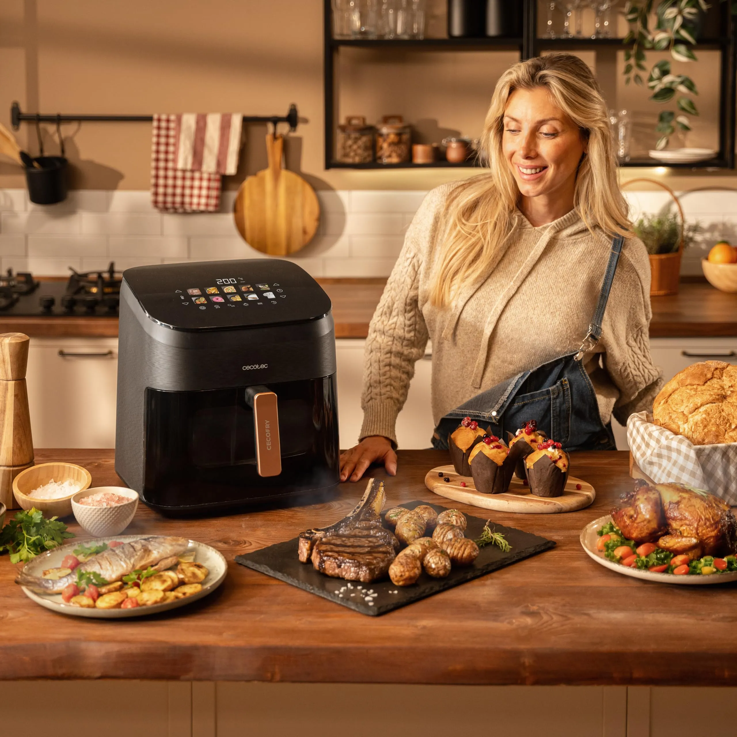 Cecotec Cecofry&Grill Smokin' 8500 Plus Friggitrice ad Aria, Grill e Affumicatore 8,5L, 2200W - immagine 4